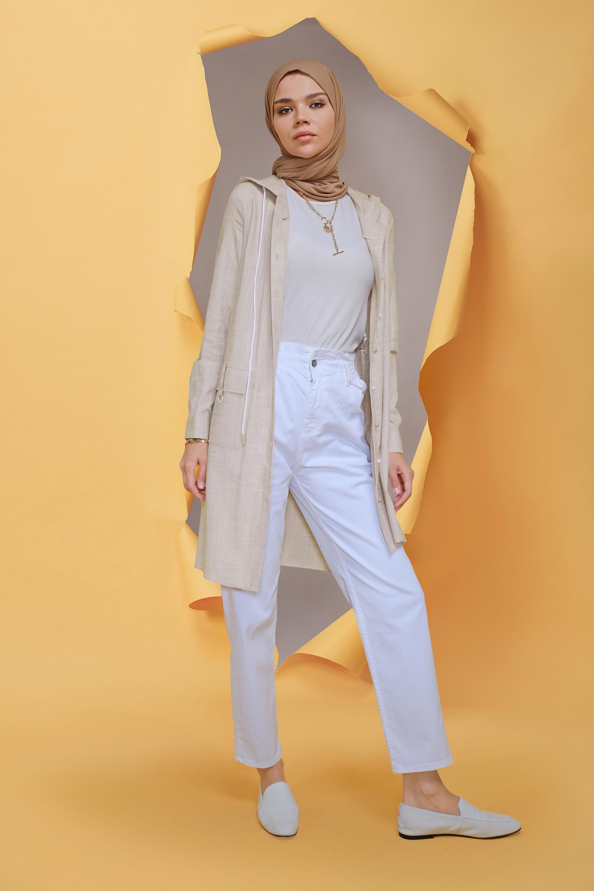 Tesettür giyim BEJ 41681 27201 TUNİK 38/46 TEK40