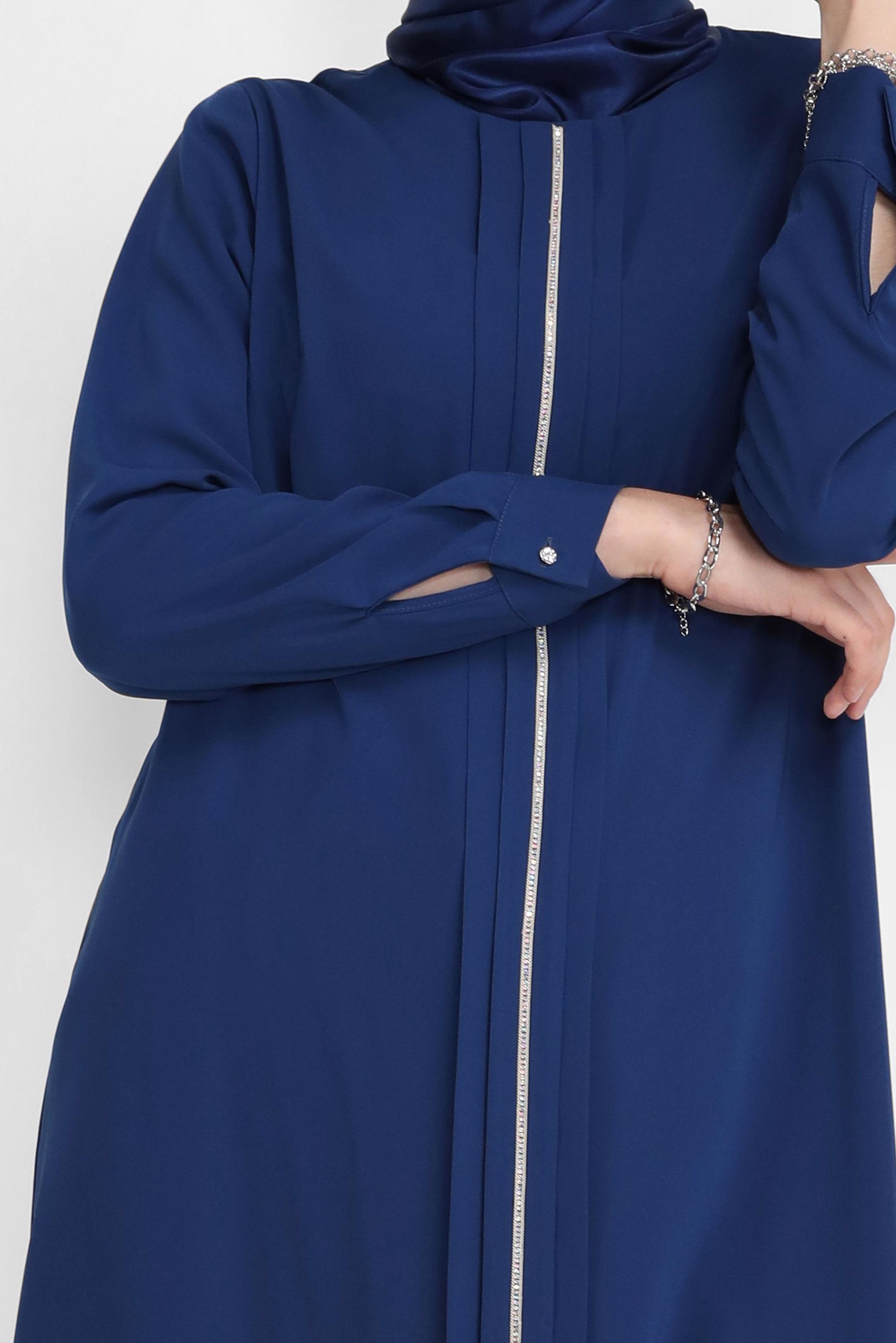 Tesettür giyim LACİVERT TAŞ BASKILI TUNİK 41774 