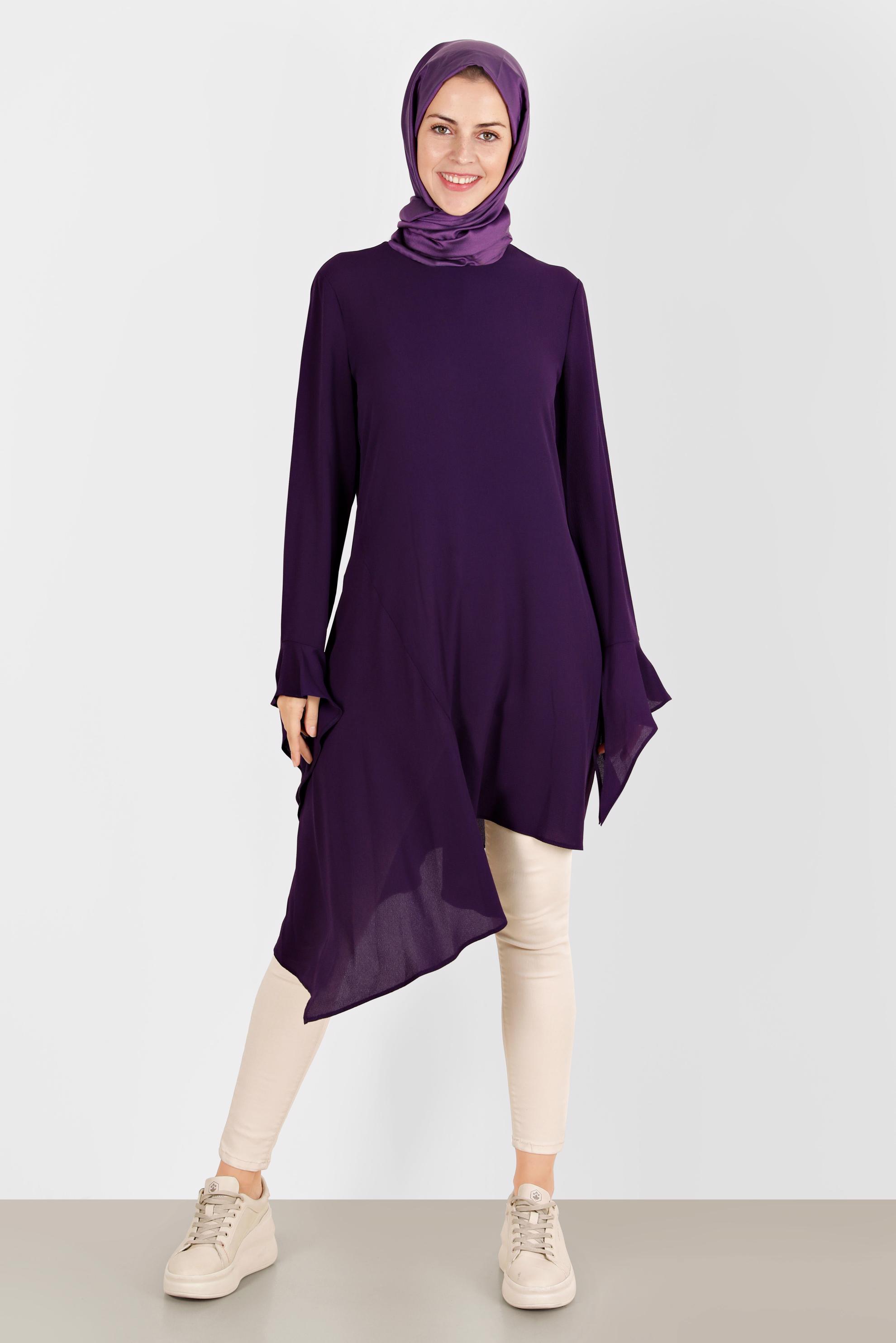 Hijab clothing PURPLE ASYMMETRIC CUT TUNIC 41786  