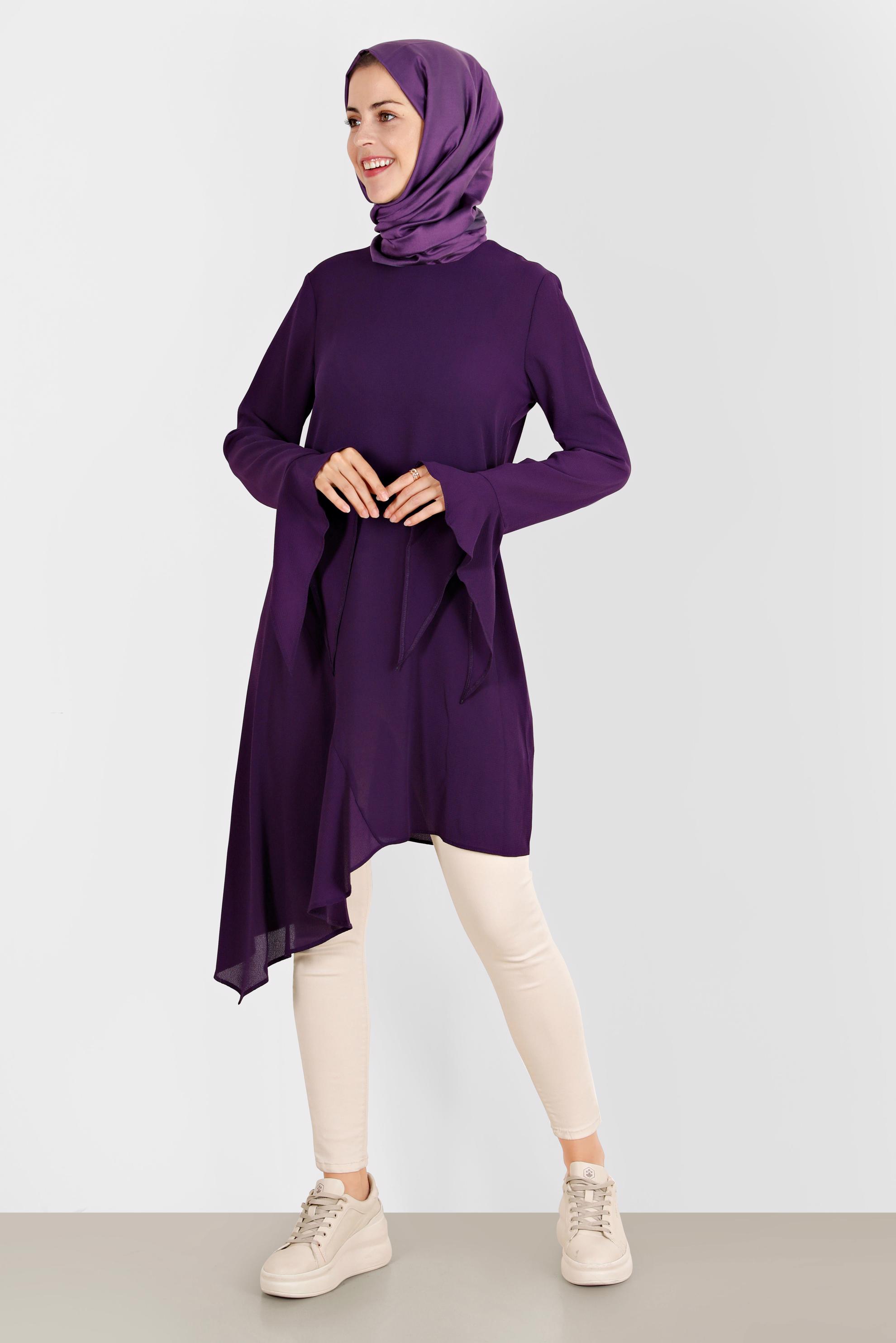 Hijab clothing PURPLE ASYMMETRIC CUT TUNIC 41786  