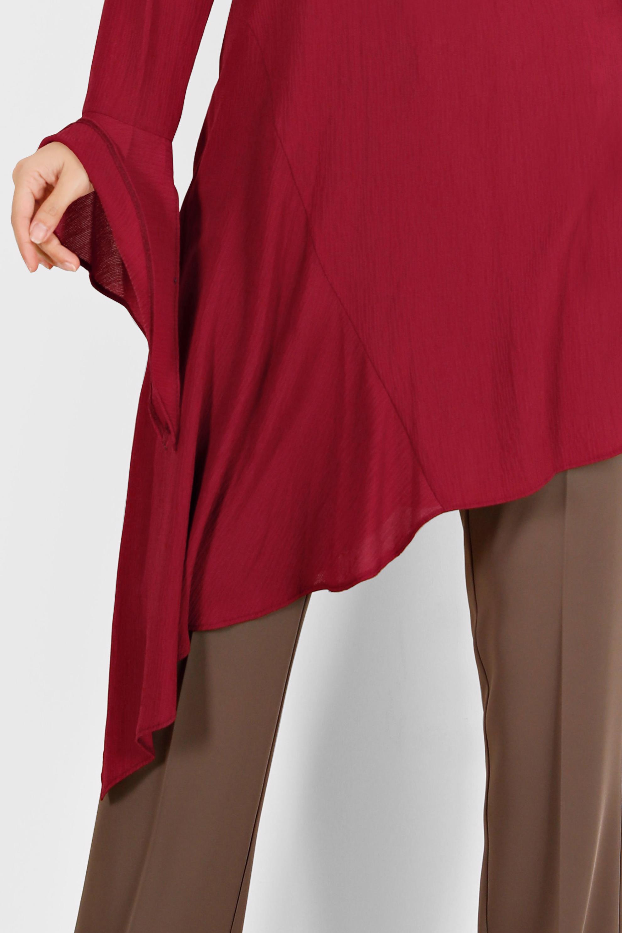 Hijab clothing CLARET RED ASYMMETRIC CUT TUNIC 41786  