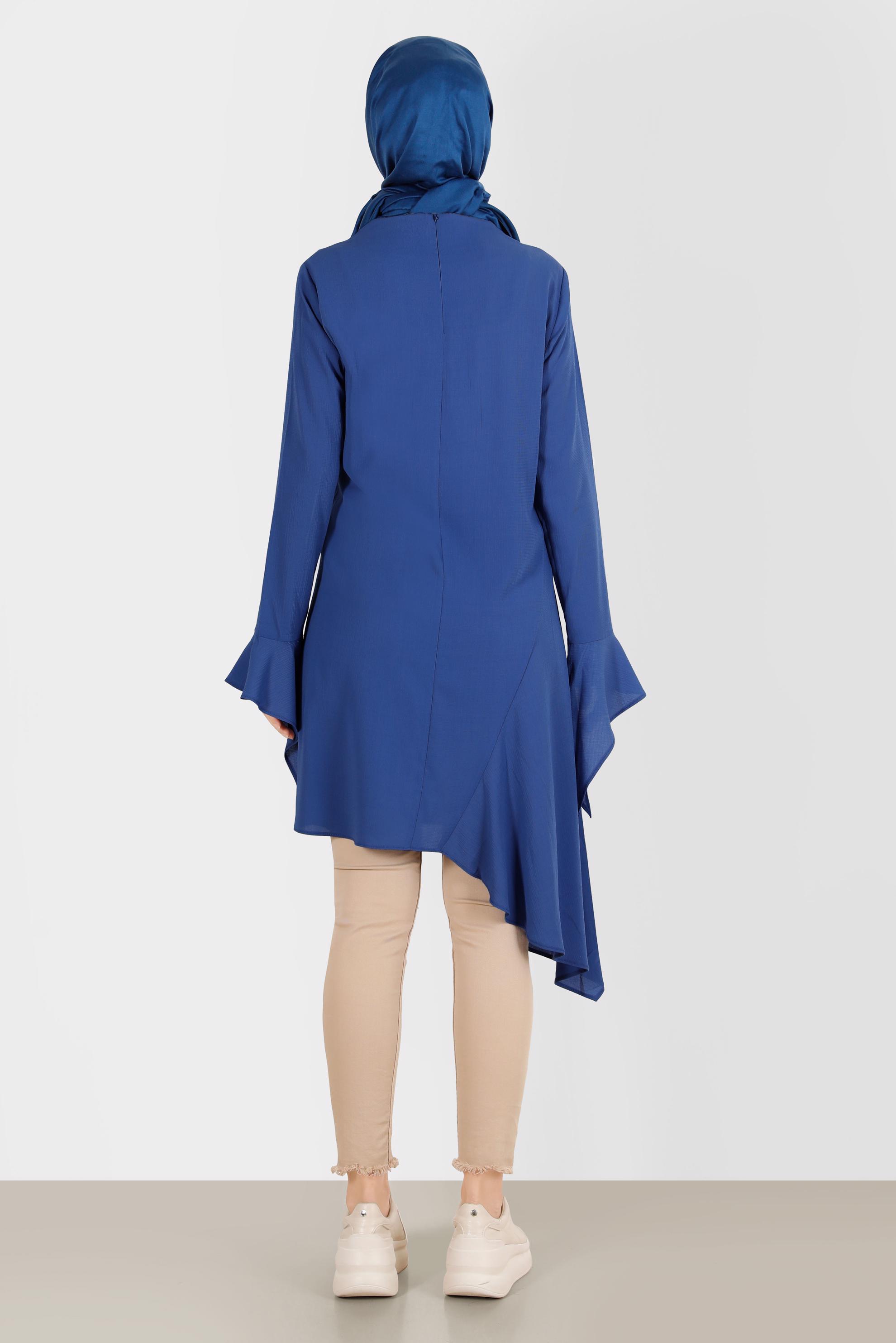 Tesettür giyim LACİVERT ASİMETRİK KESİM TUNİK 41786  