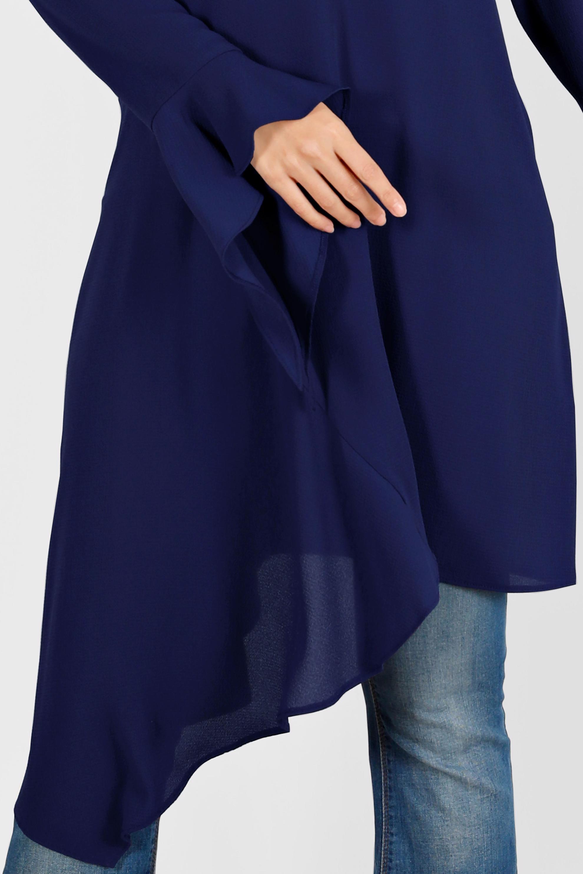 Hijab clothing NAVY BLUE ASYMMETRIC CUT TUNIC 41786  