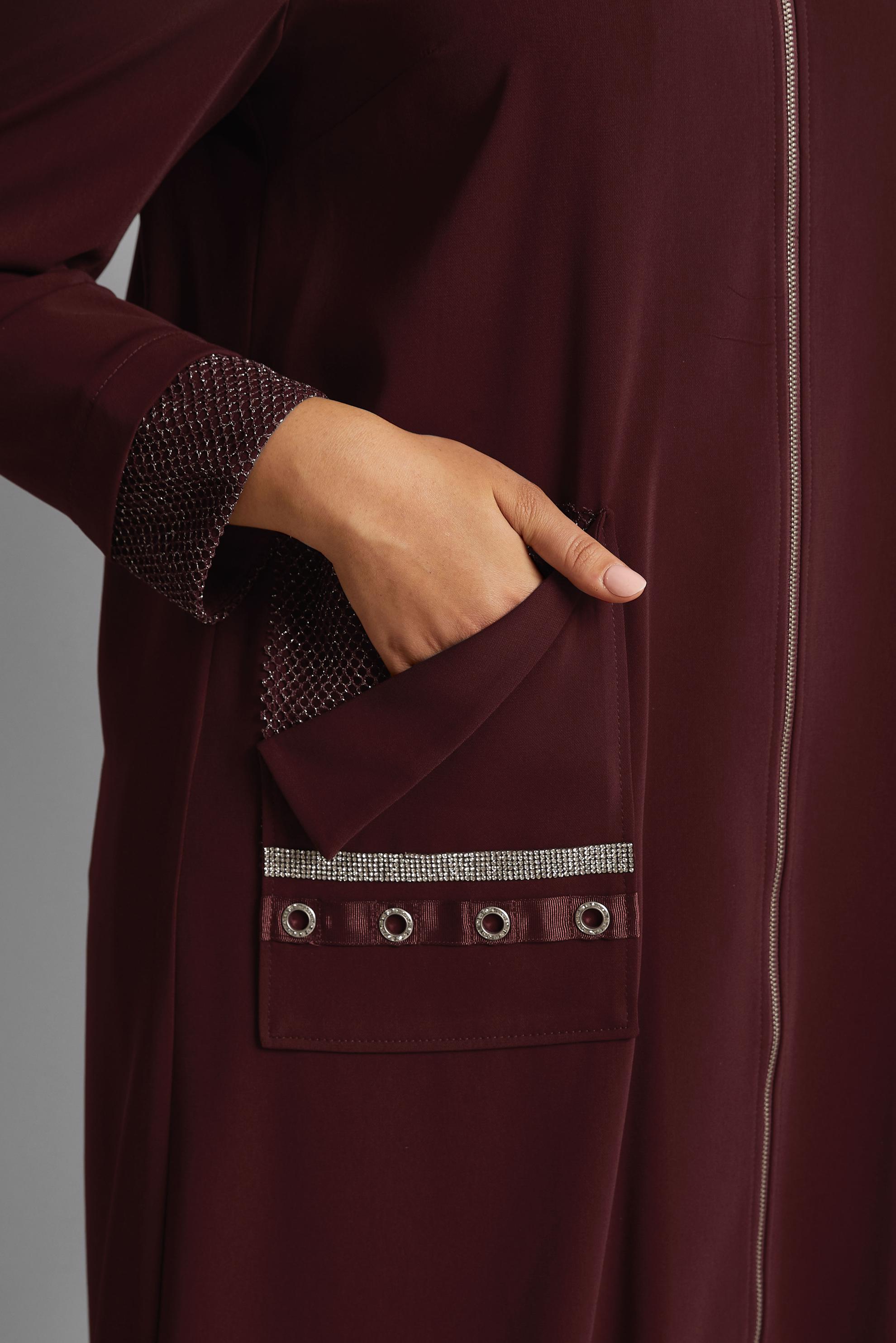 Vêtements hijab ROUGE BORDEAUX TRENCH ZIPPÉ 10397