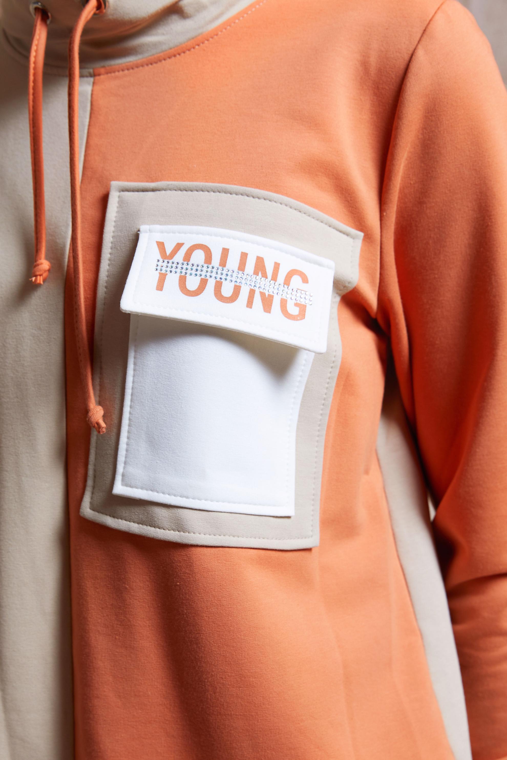 Tesettür giyim BEJ YAZI DETAYLI PANTOLONLU EŞOFMAN TAKIMI 42239