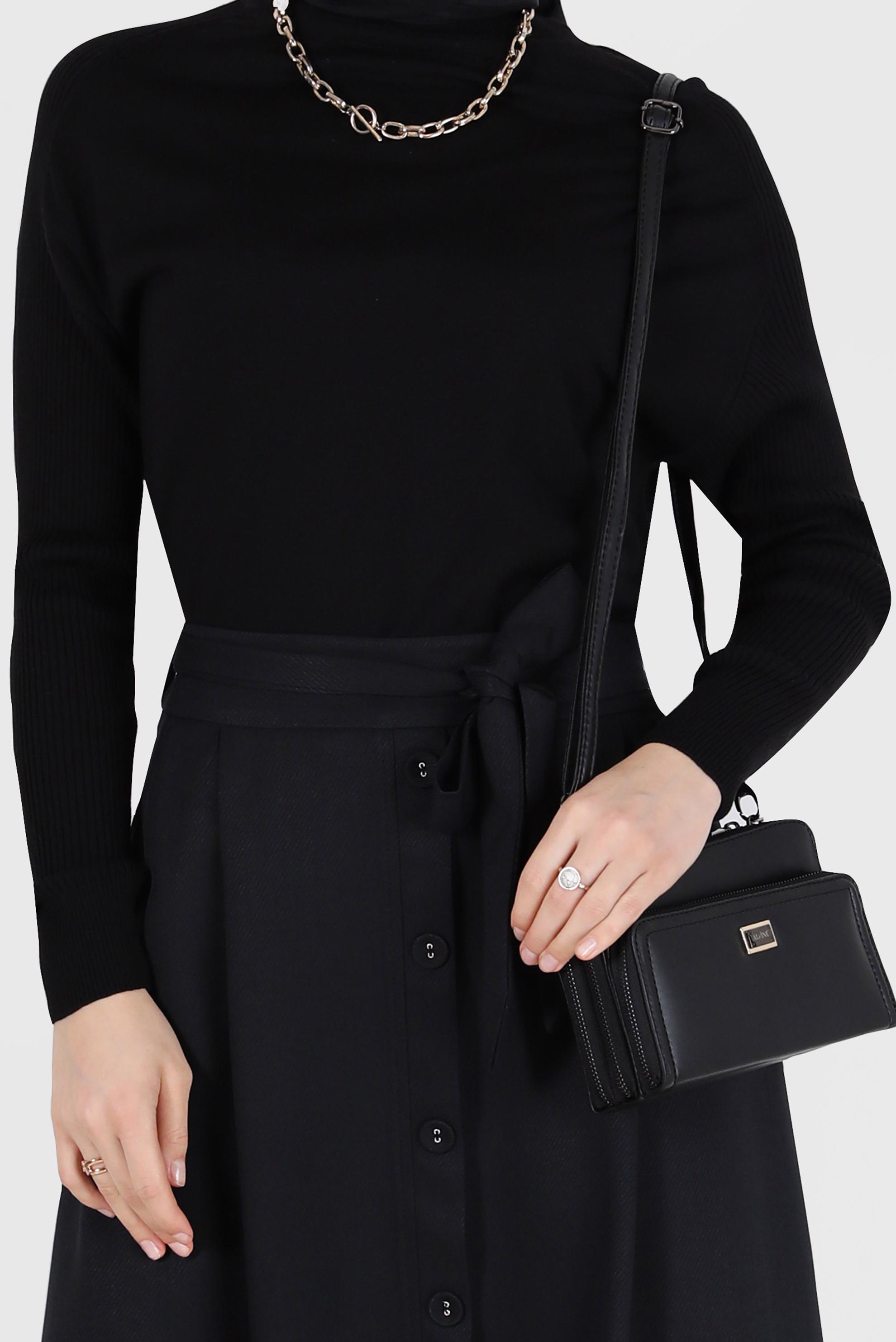 Vêtements hijab NOIR PULL EN MAILLE BASIQUE COL ROULÉ 42073