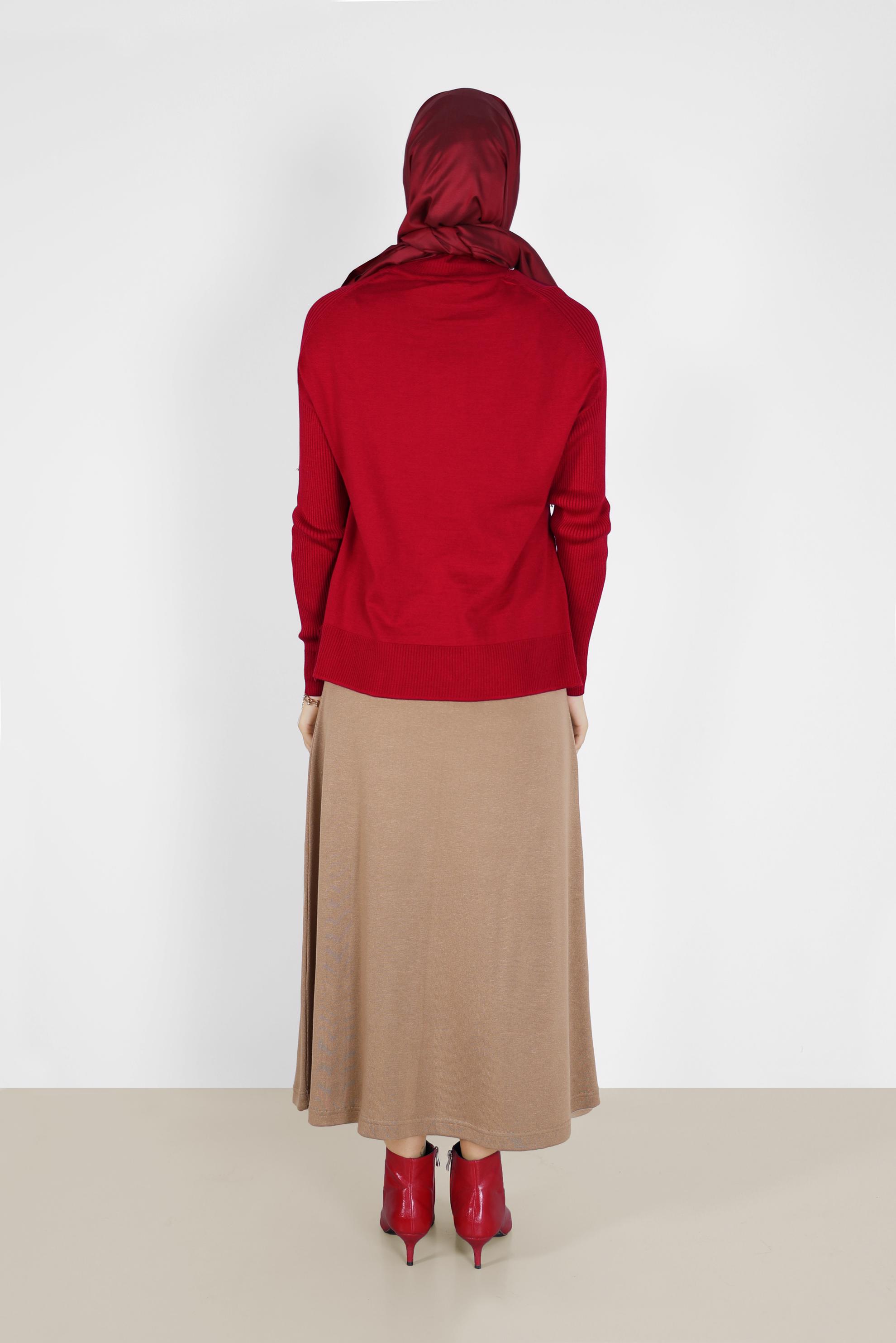 Hijab clothing RED  TURTLENECK BASIC KNITWEAR SWEATER 42073