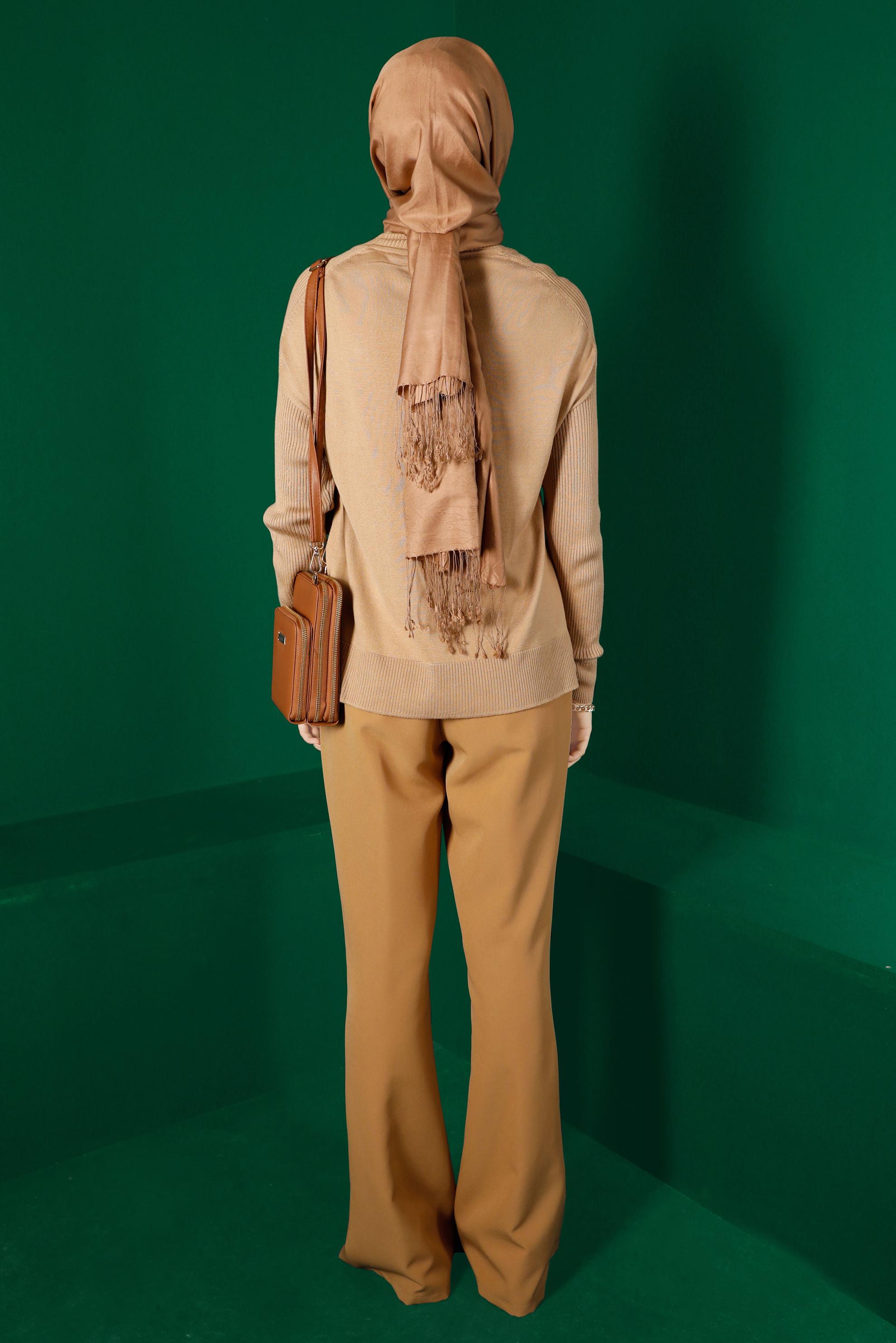 Hijab clothing BROWN  TURTLENECK BASIC KNITWEAR SWEATER 42073