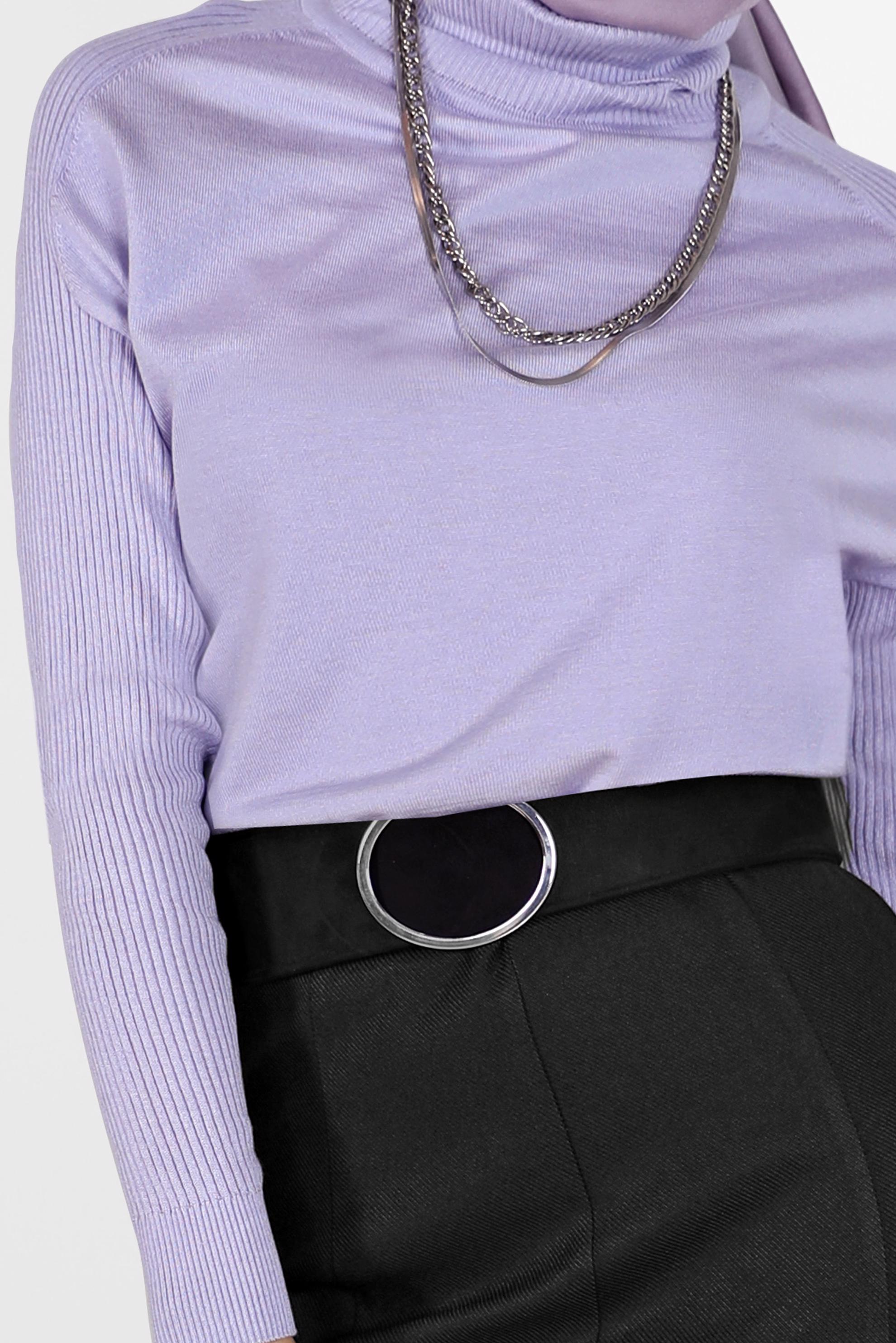 Hijab clothing PURPLE  TURTLENECK BASIC KNITWEAR SWEATER 42073