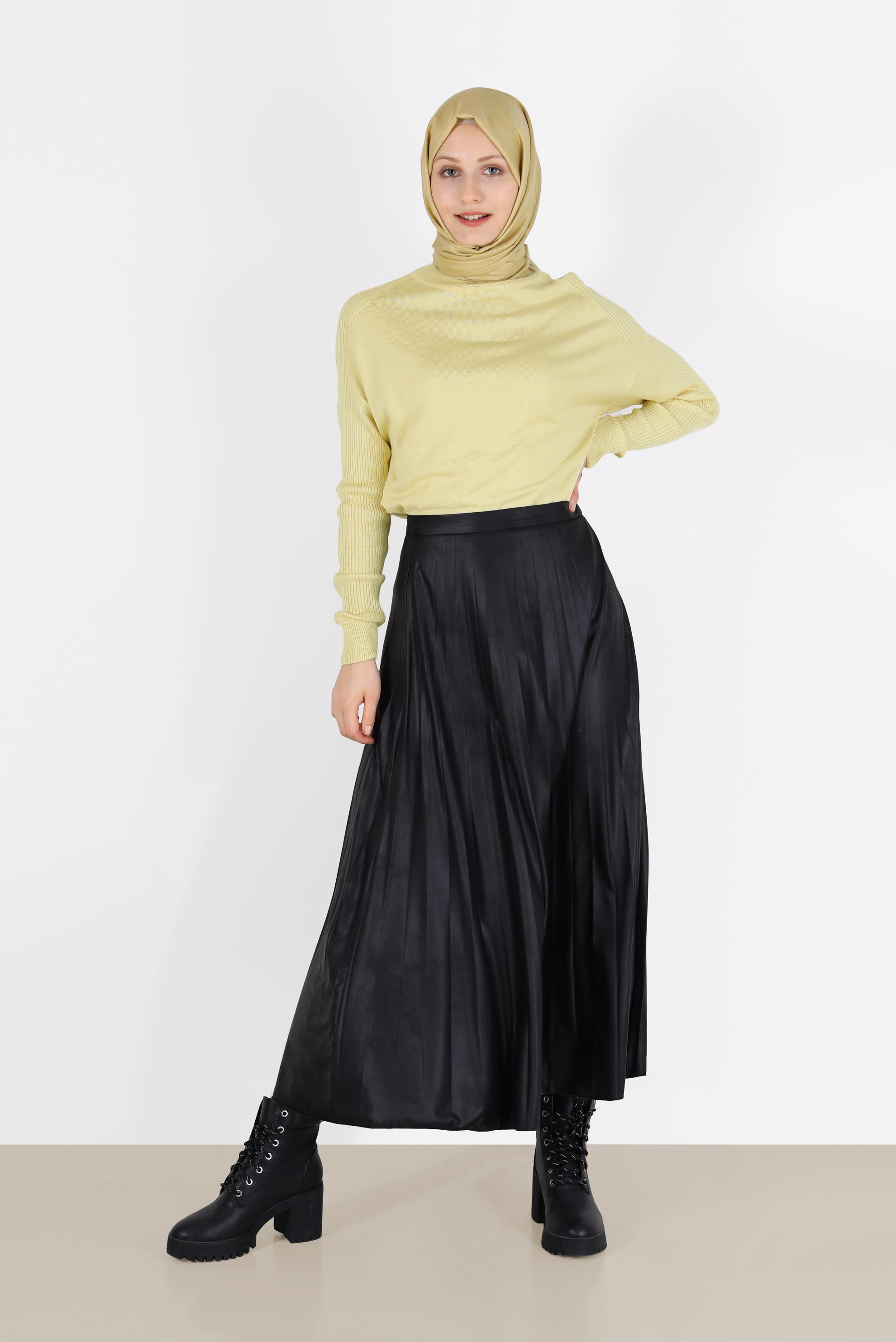 Hijab clothing YELLOW  TURTLENECK BASIC KNITWEAR SWEATER 42073