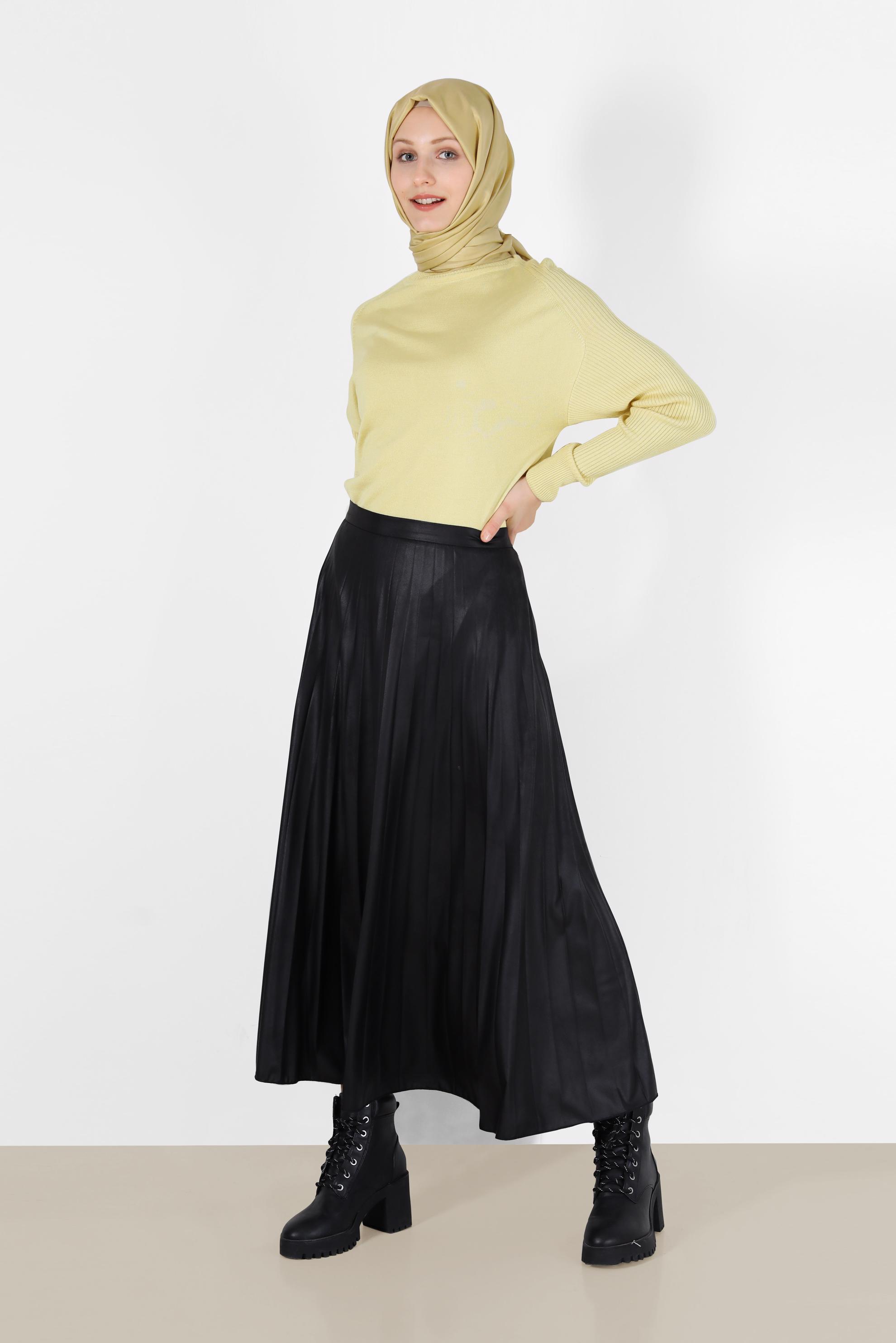 Hijab clothing YELLOW  TURTLENECK BASIC KNITWEAR SWEATER 42073