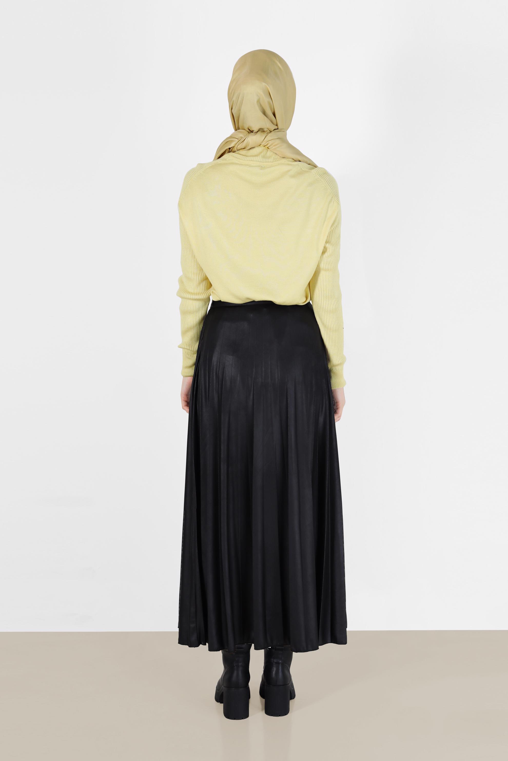 Hijab clothing YELLOW  TURTLENECK BASIC KNITWEAR SWEATER 42073