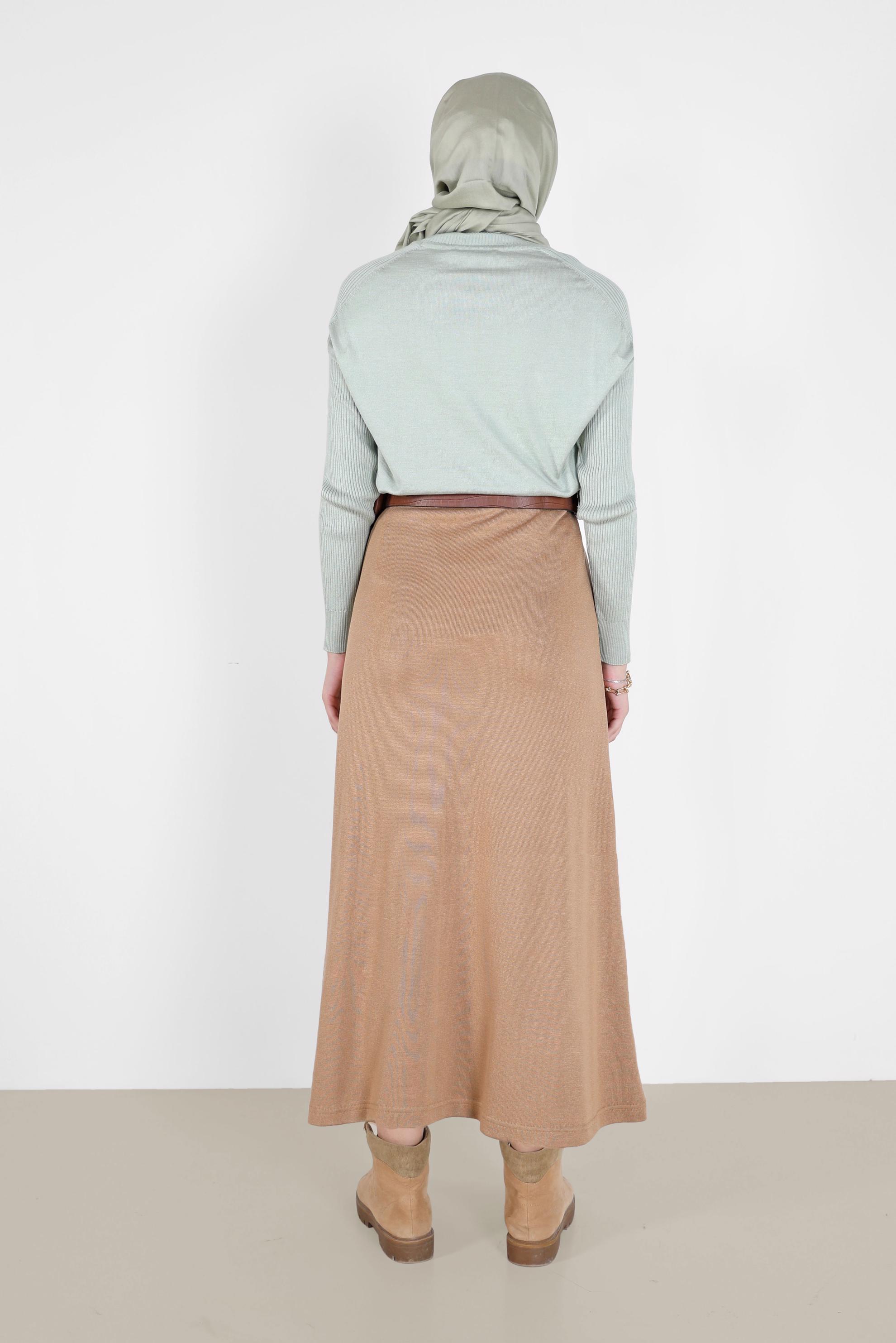 Hijab clothing GREEN  TURTLENECK BASIC KNITWEAR SWEATER 42073