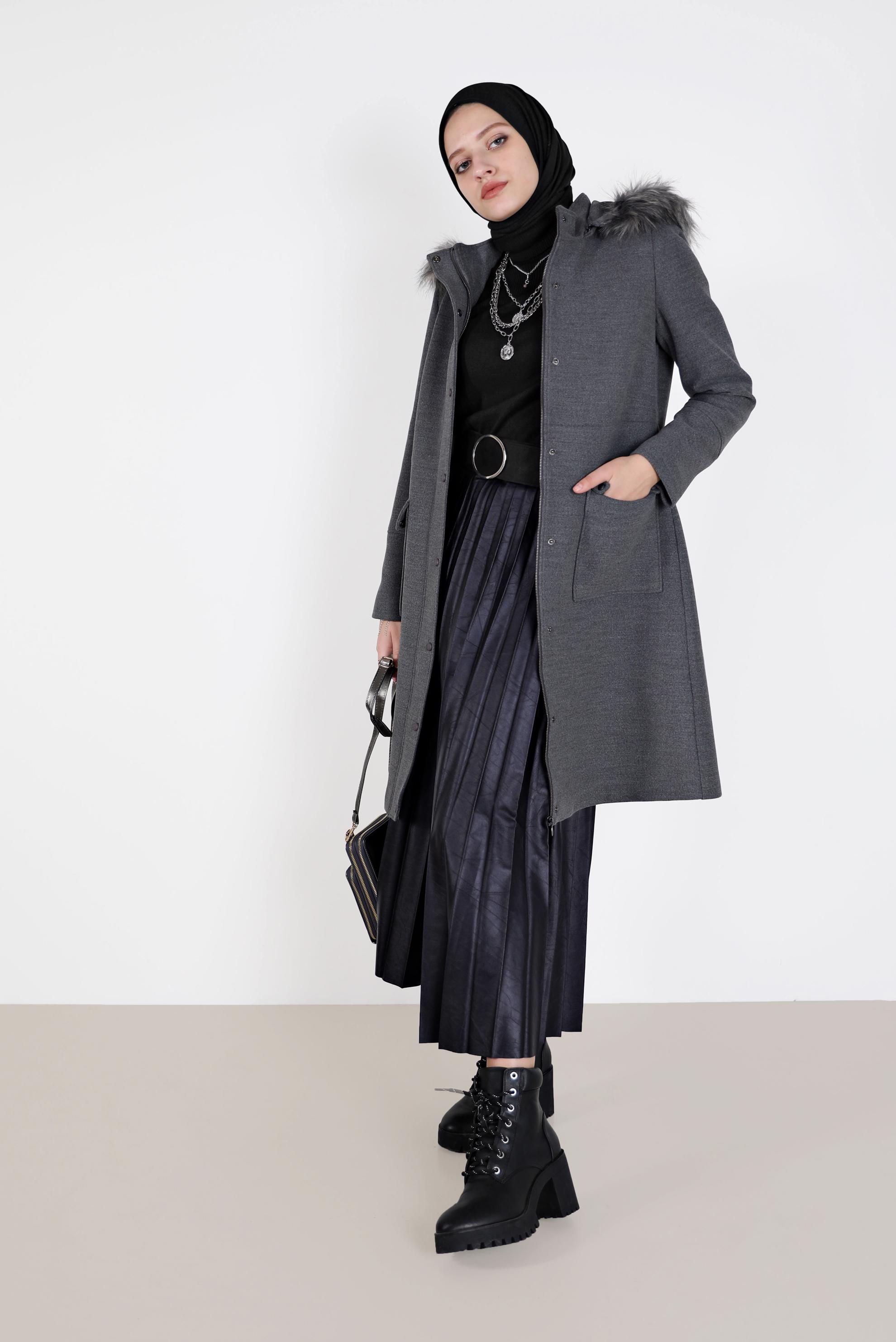 Vêtements hijab NOIR PULL EN MAILLE À VOLANTS 42075