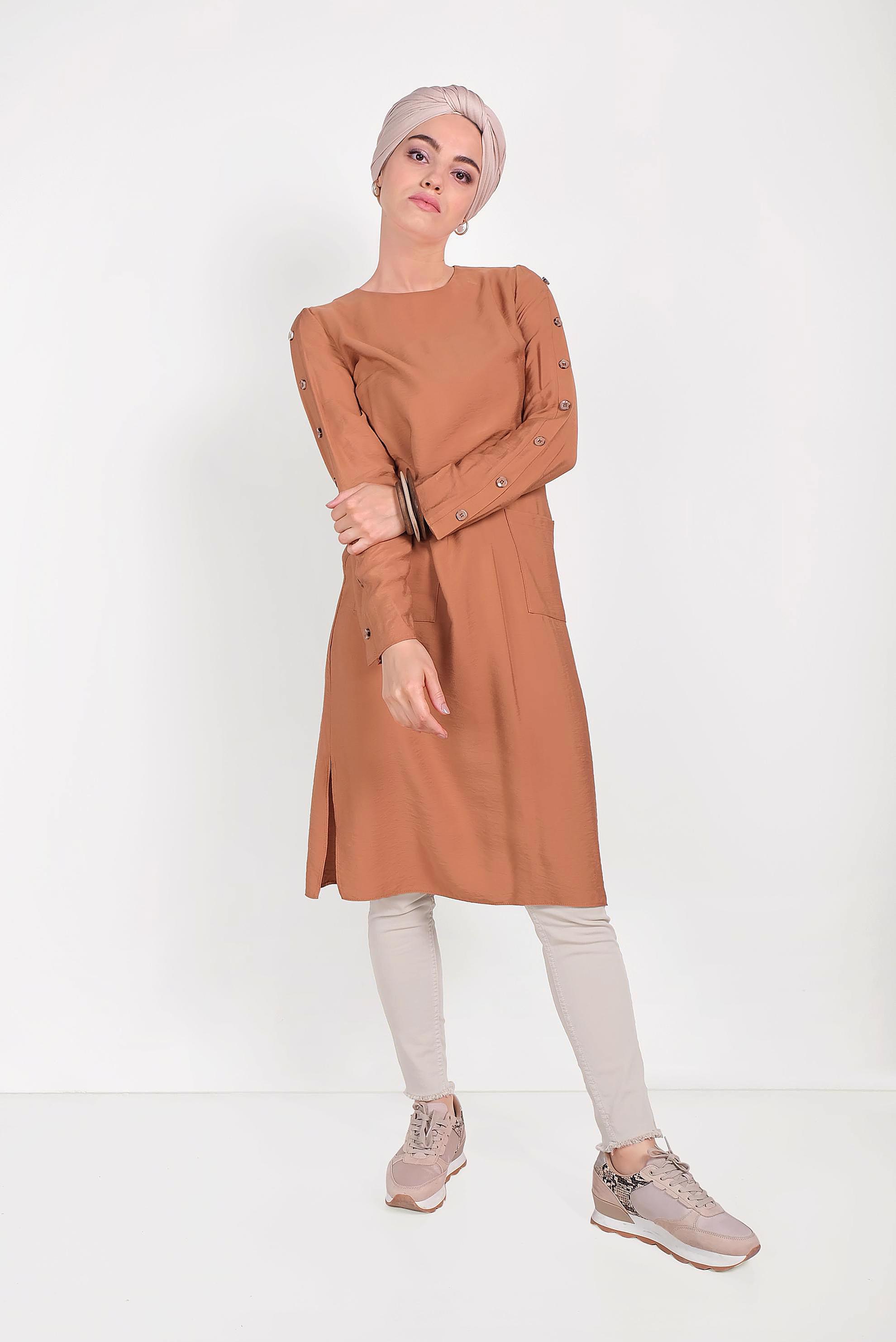 Hijab clothing BEIGE 70055 GİZELLLA PANTOLON 36/44