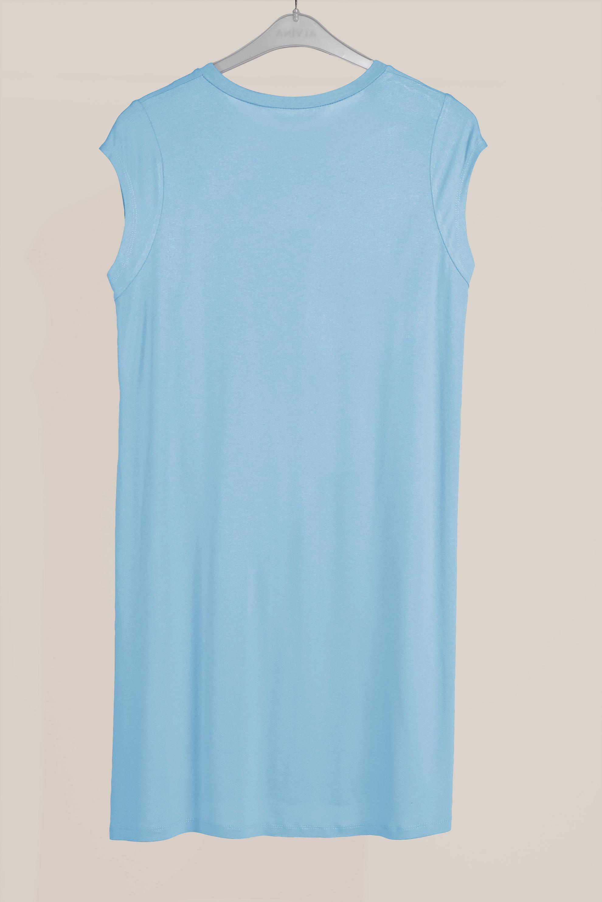 Tesettür giyim MAVİ KOLSUZ İÇ TUNİK 40826