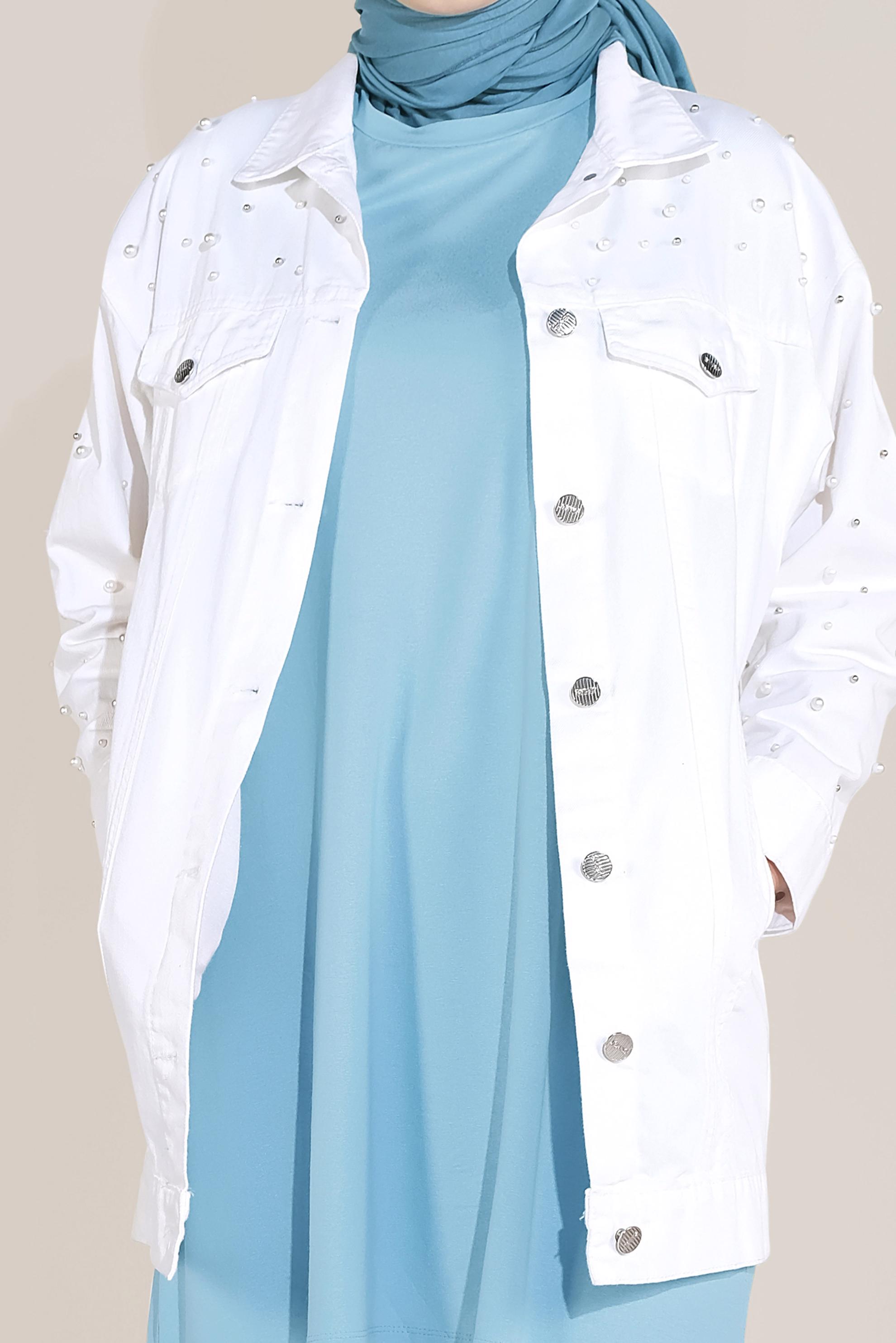 Tesettür giyim MAVİ KOLSUZ İÇ TUNİK 40826