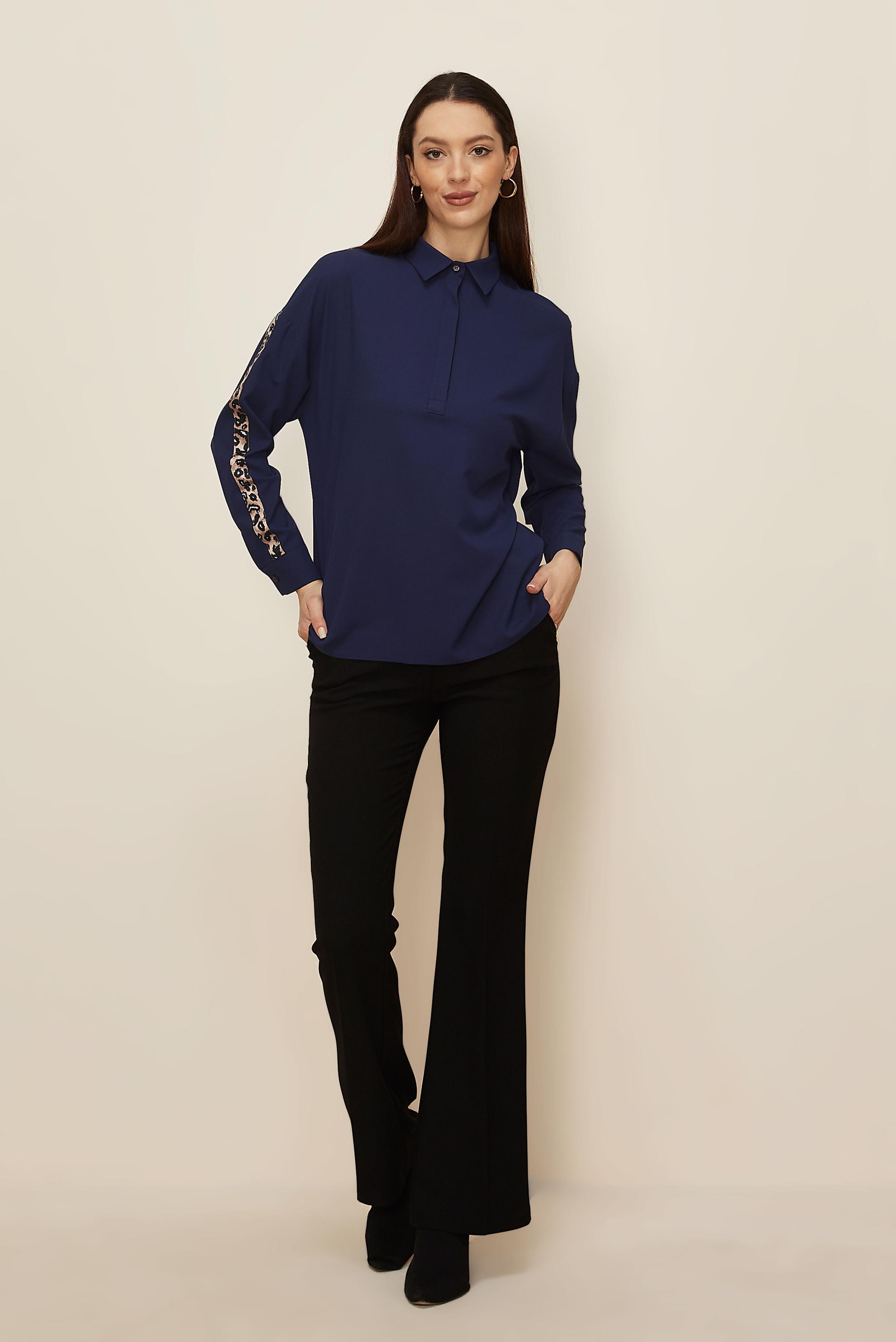 Hijab clothing NAVY BLUE STRIPED SLEEVED BLOUSE 40288 