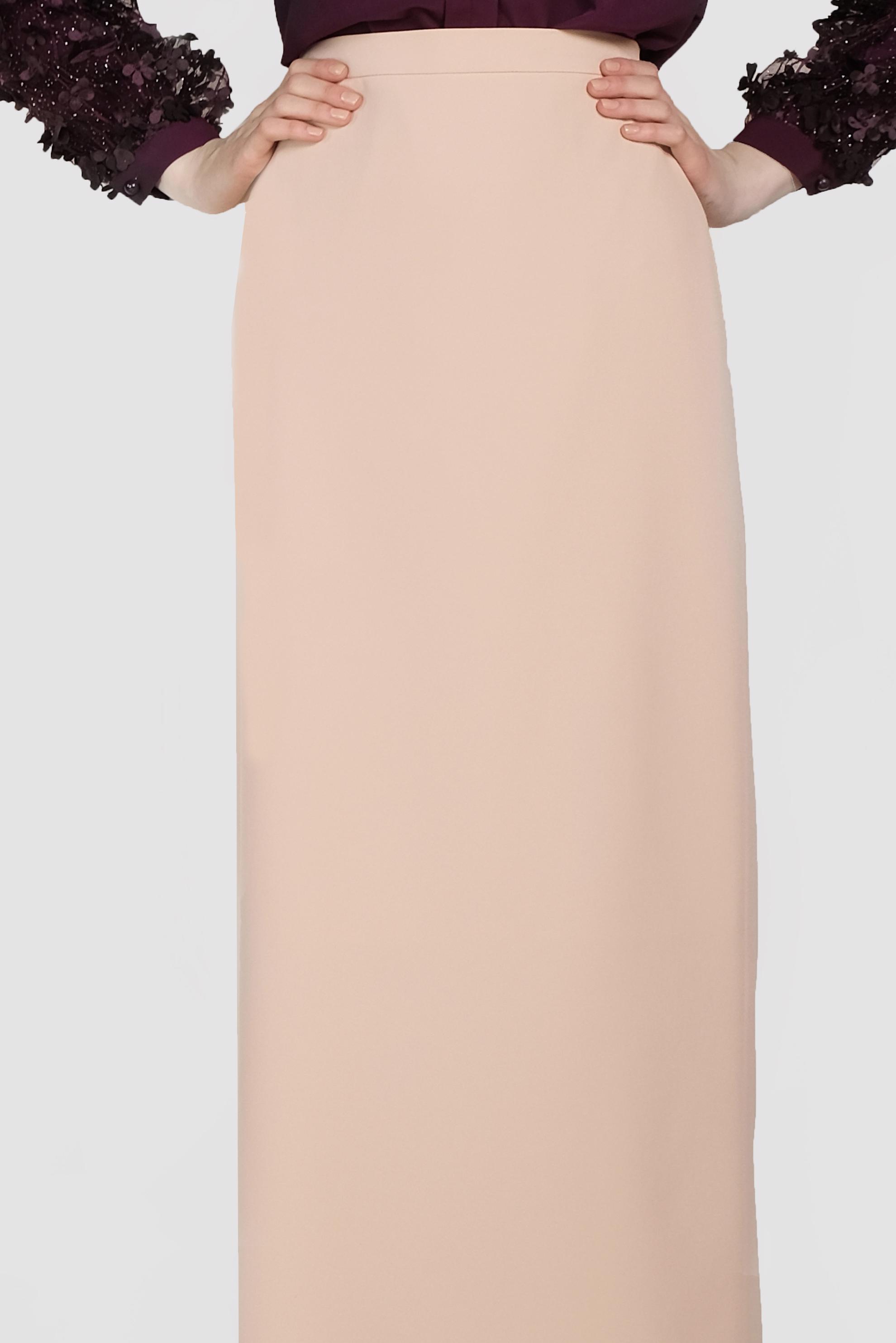 Tesettür giyim BEJ YÜKSEK BEL ETEK 60068	