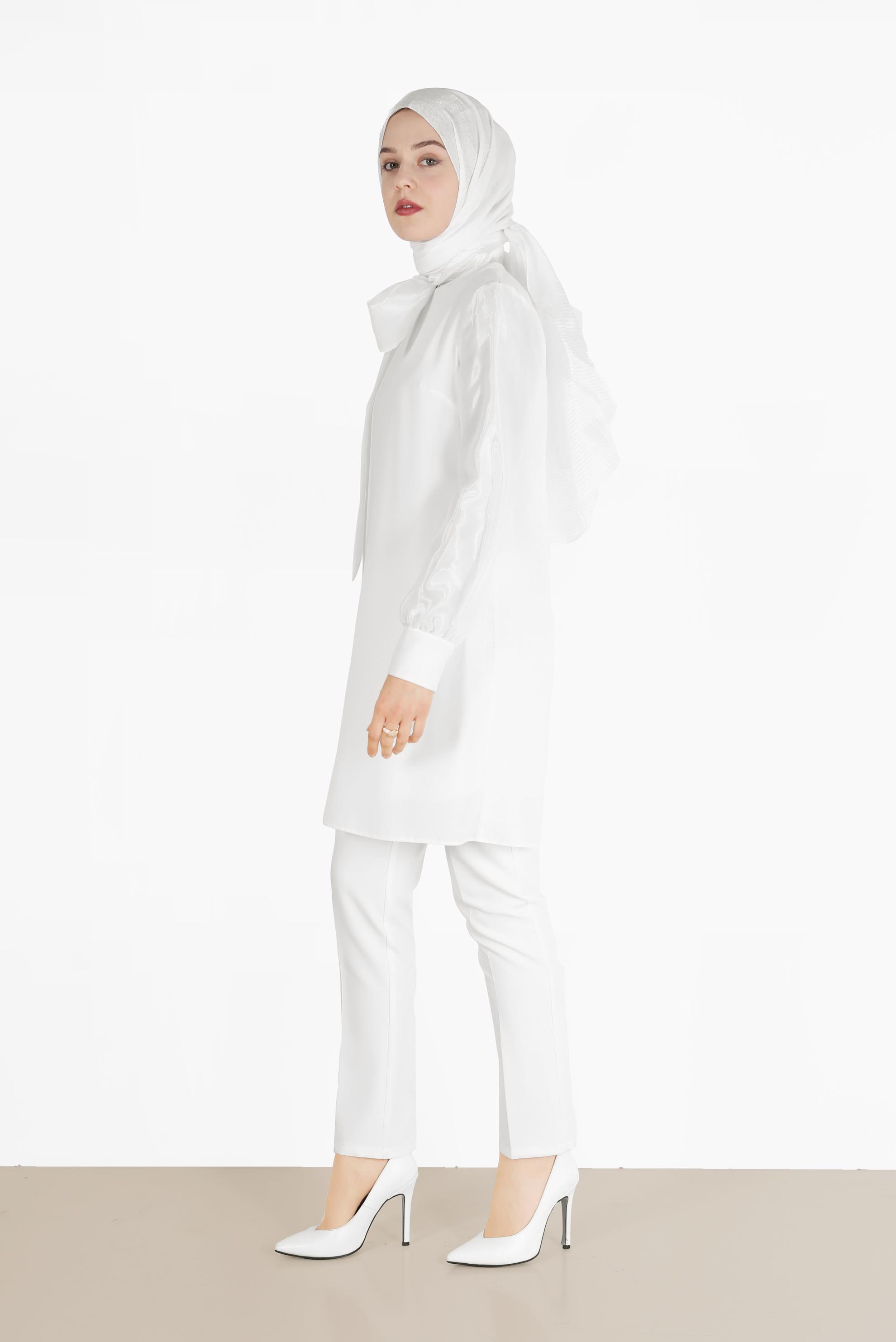 Vêtements hijab BLANC PANTALON À BOUTONS 70051