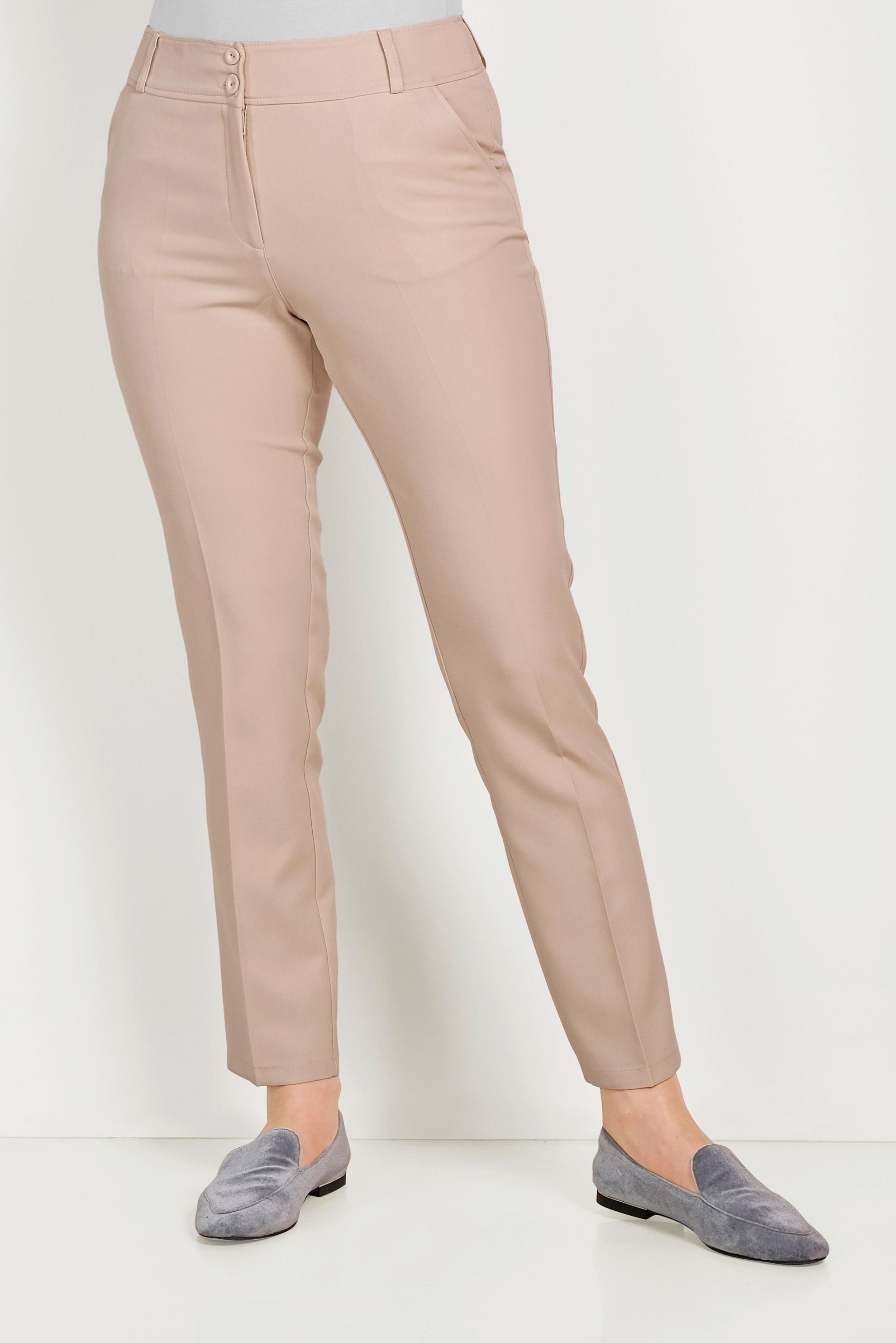 Tesettür giyim BEJ DÜĞMELİ KUMAŞ PANTOLON 70051	