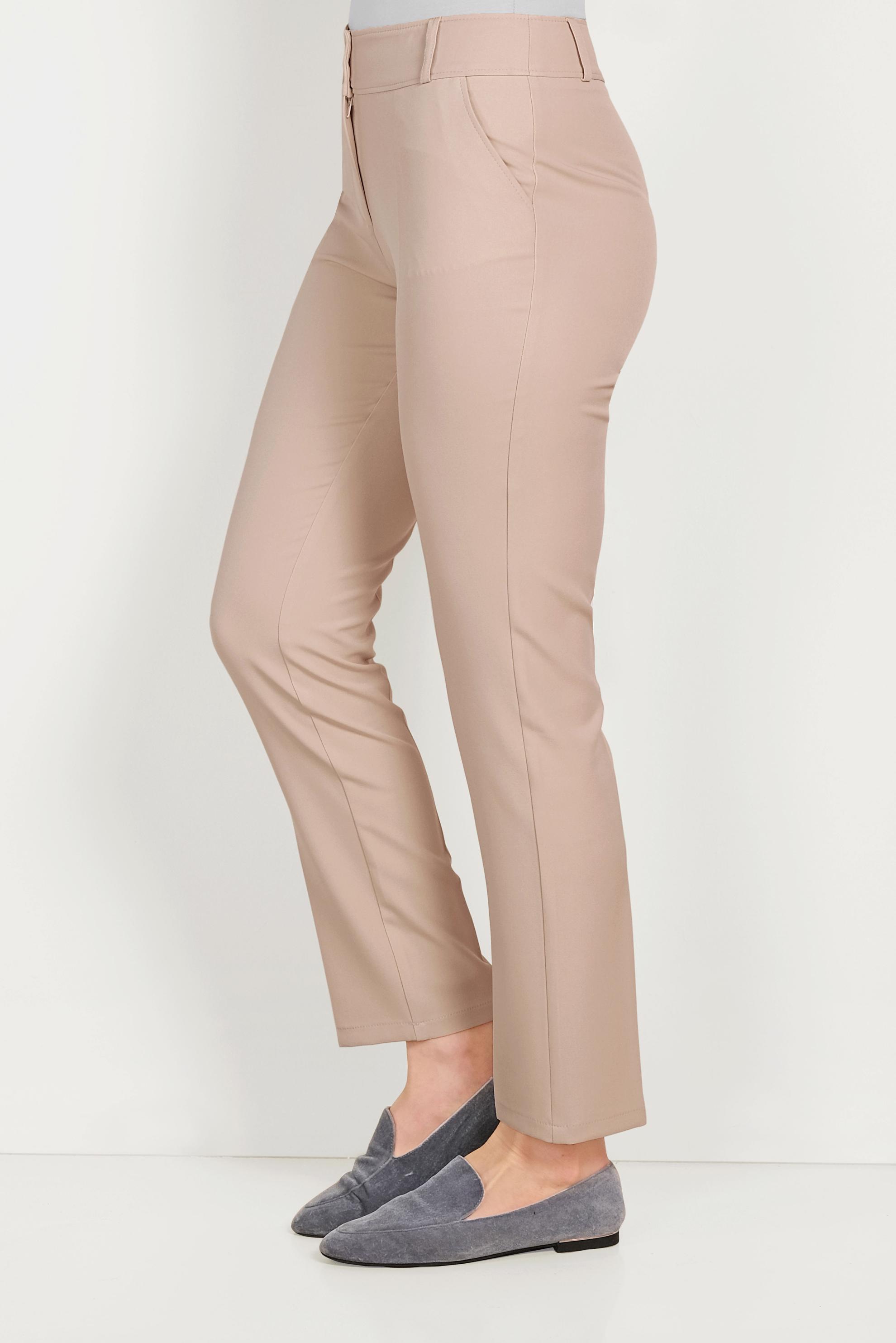 Tesettür giyim BEJ DÜĞMELİ KUMAŞ PANTOLON 70051	