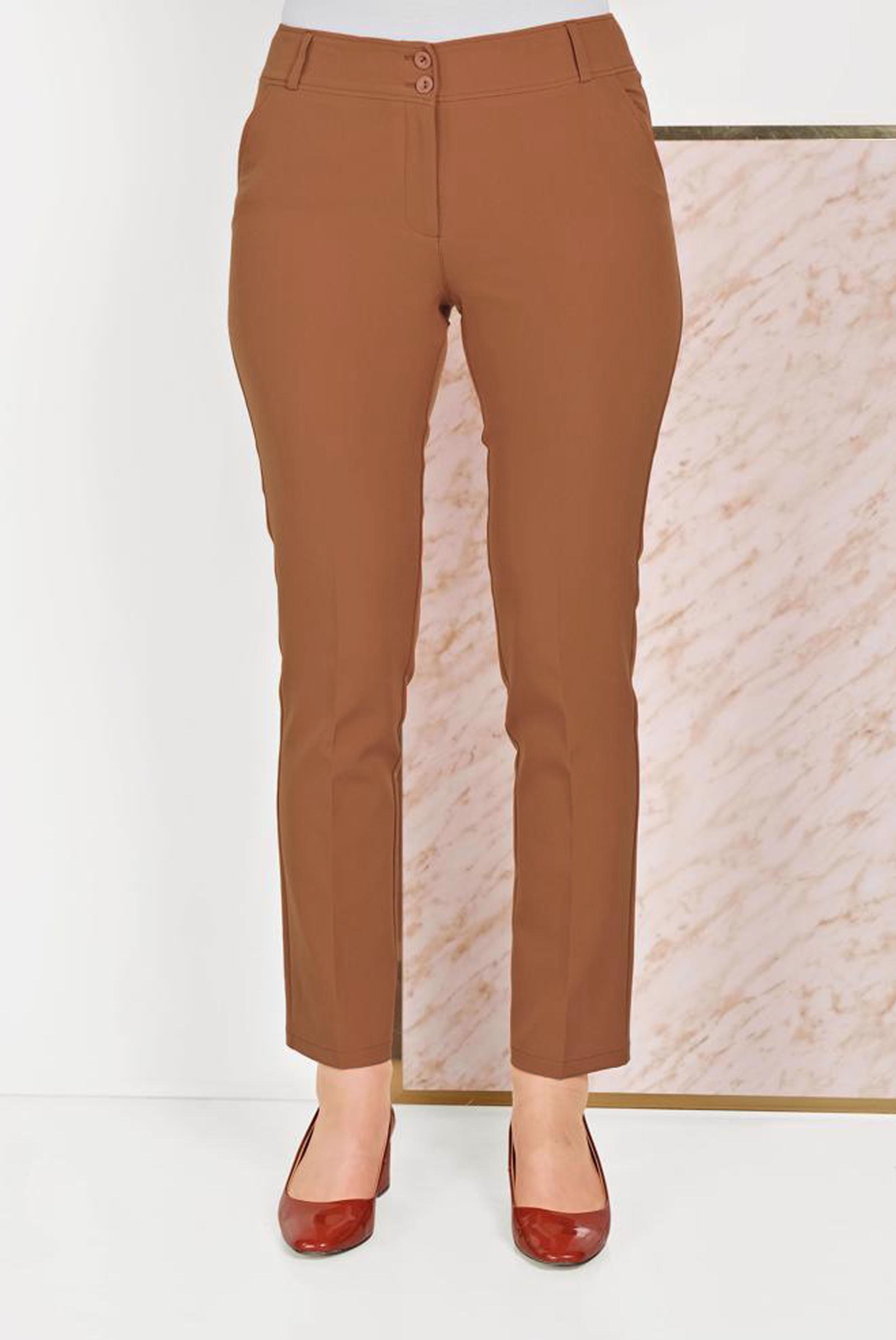 Tesettür giyim TABA DÜĞMELİ KUMAŞ PANTOLON 70051	