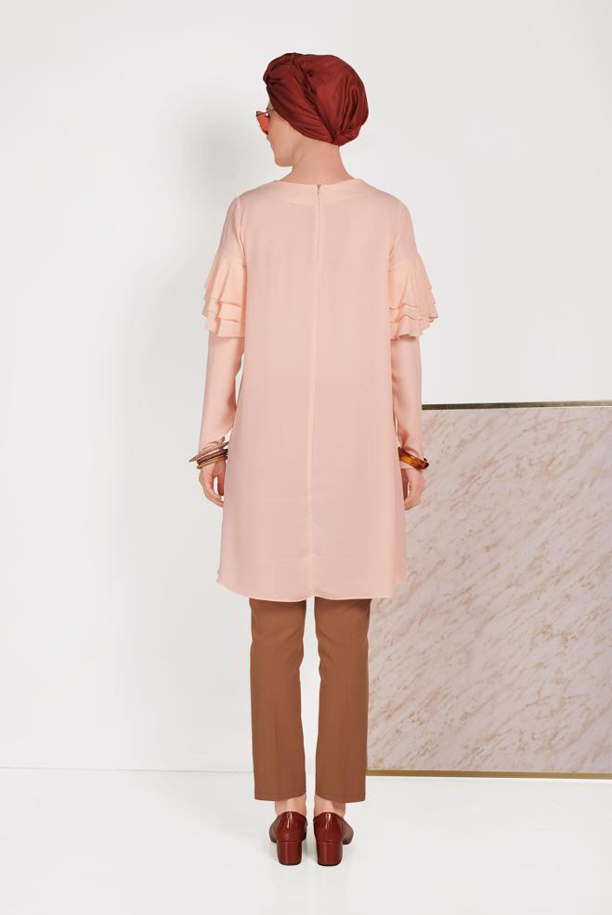 Tesettür giyim TABA DÜĞMELİ KUMAŞ PANTOLON 70051	