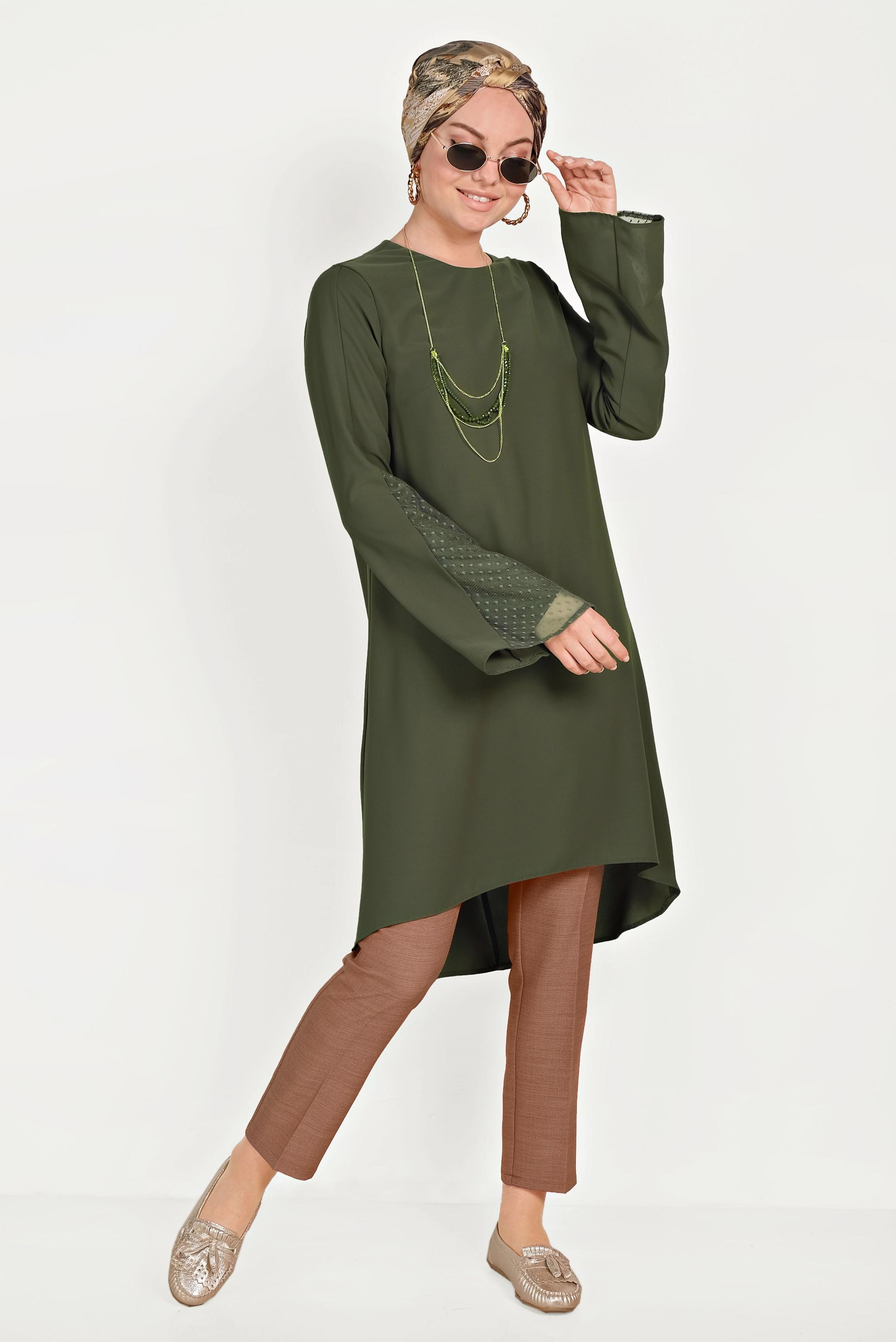 Tesettür giyim KAHVE KLASİK CEPLİ PANTOLON 70073