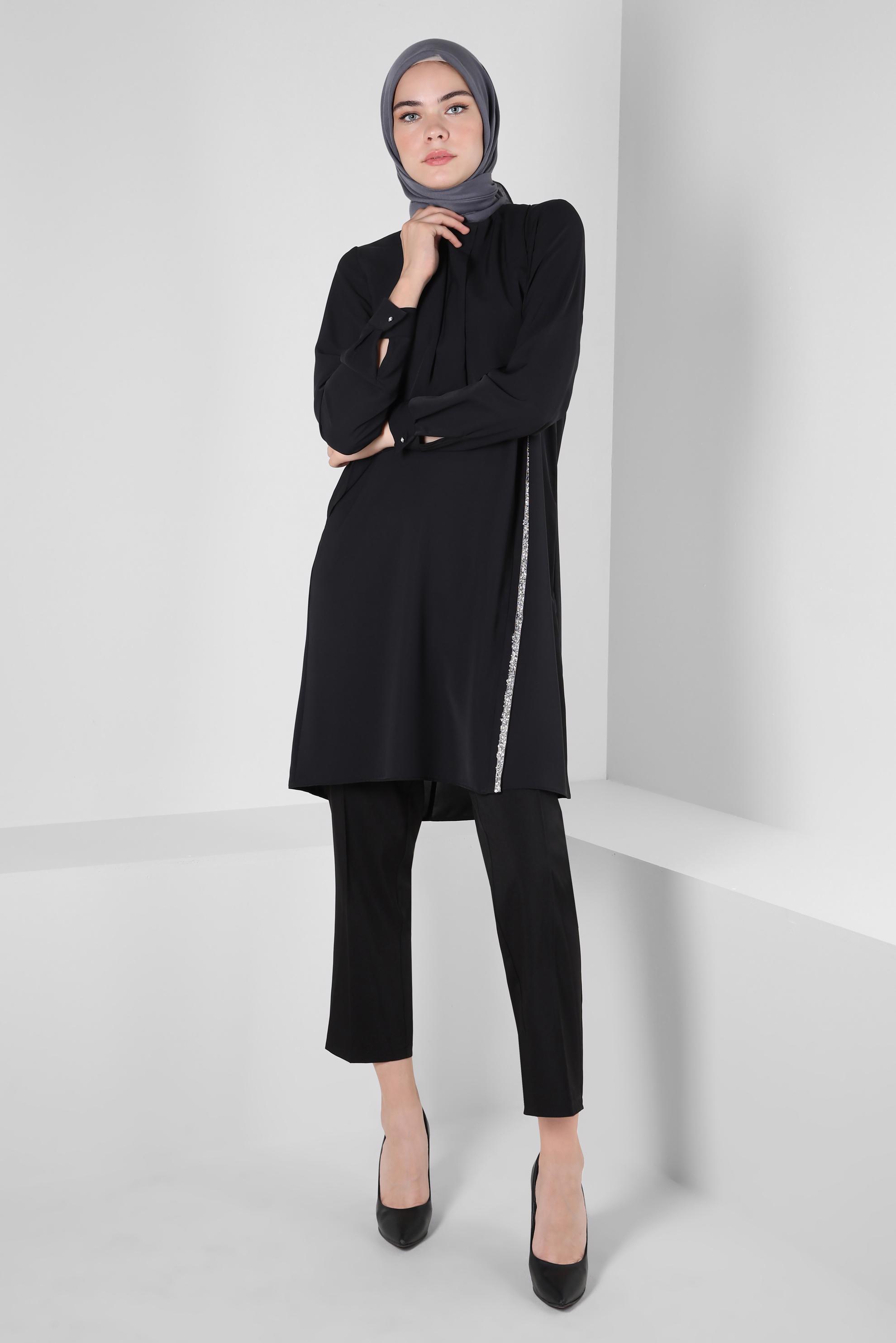Tesettür giyim SİYAH DAR PAÇA PANTOLON 70183