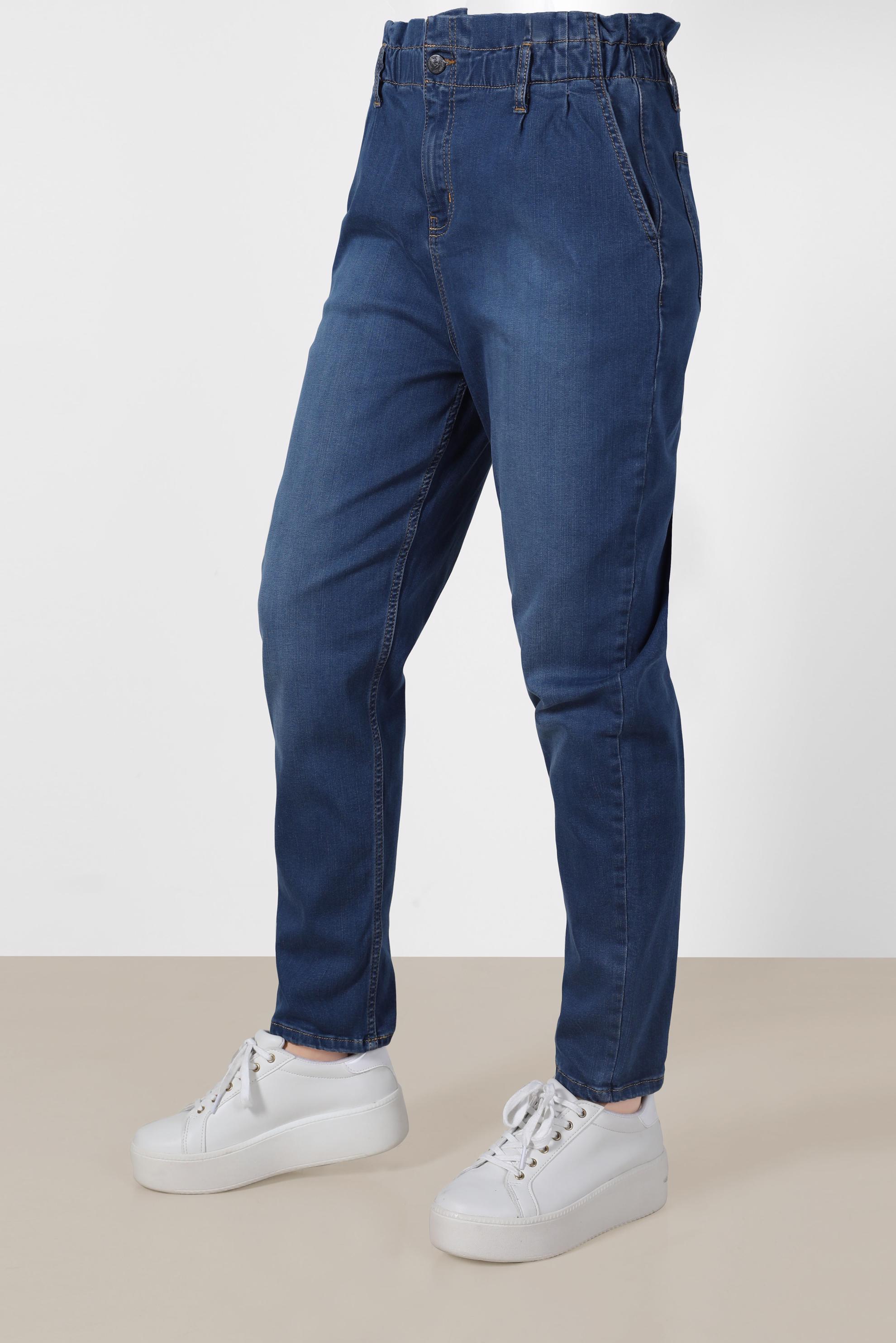 Tesettür giyim LACİVERT BELİ LASTİKLİ DENİM PANTOLON 70219