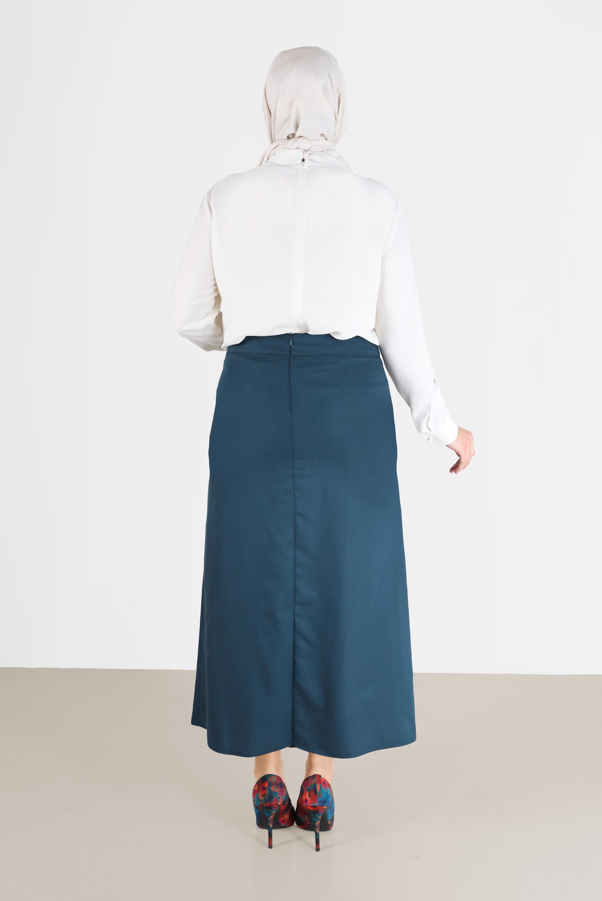 Vêtements hijab BLANC CHEMISIER EN CRÊPE DÉTAILLÉ ÉCHARPE 20183