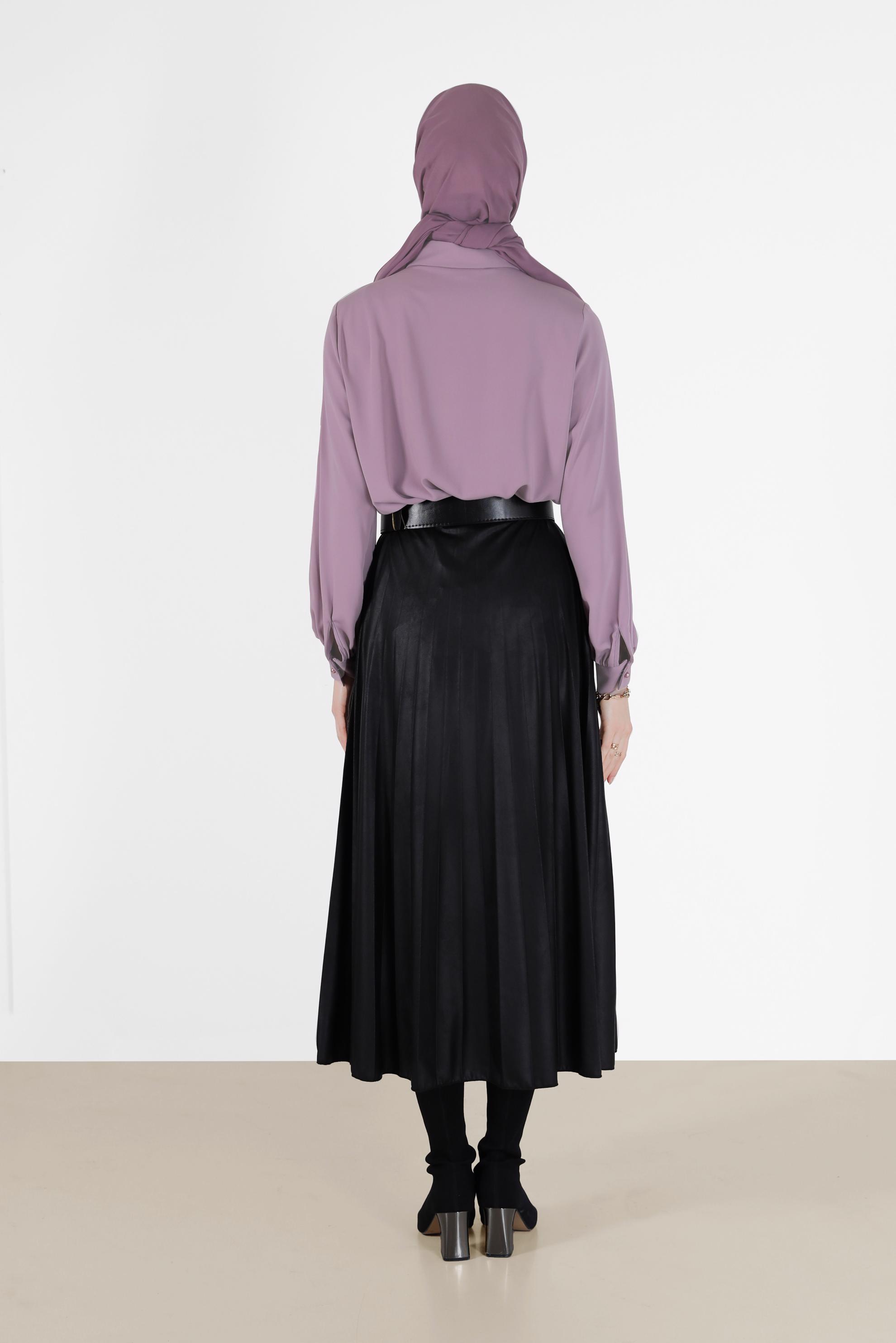 Tesettür giyim MOR FIRFIR DETAYLI BLUZ 42261 