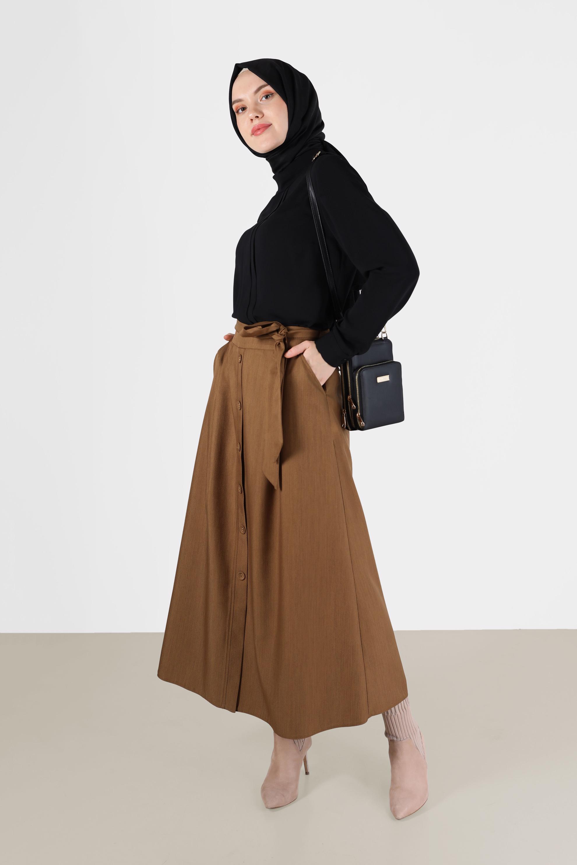 Vêtements hijab NOIR BLOUSE ZIPPÉE DÉTAIL COUTURES 42284