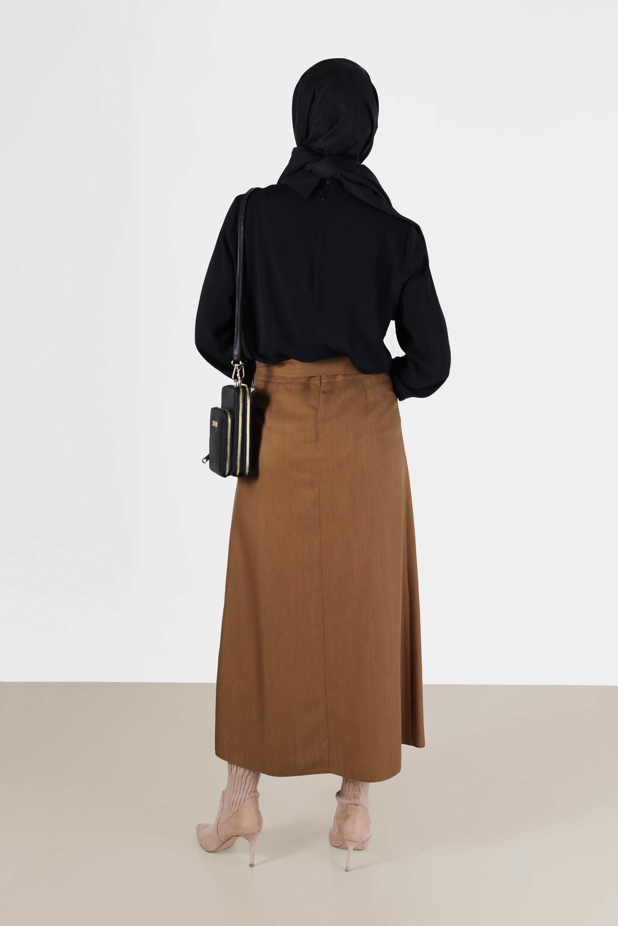 Vêtements hijab NOIR BLOUSE ZIPPÉE DÉTAIL COUTURES 42284