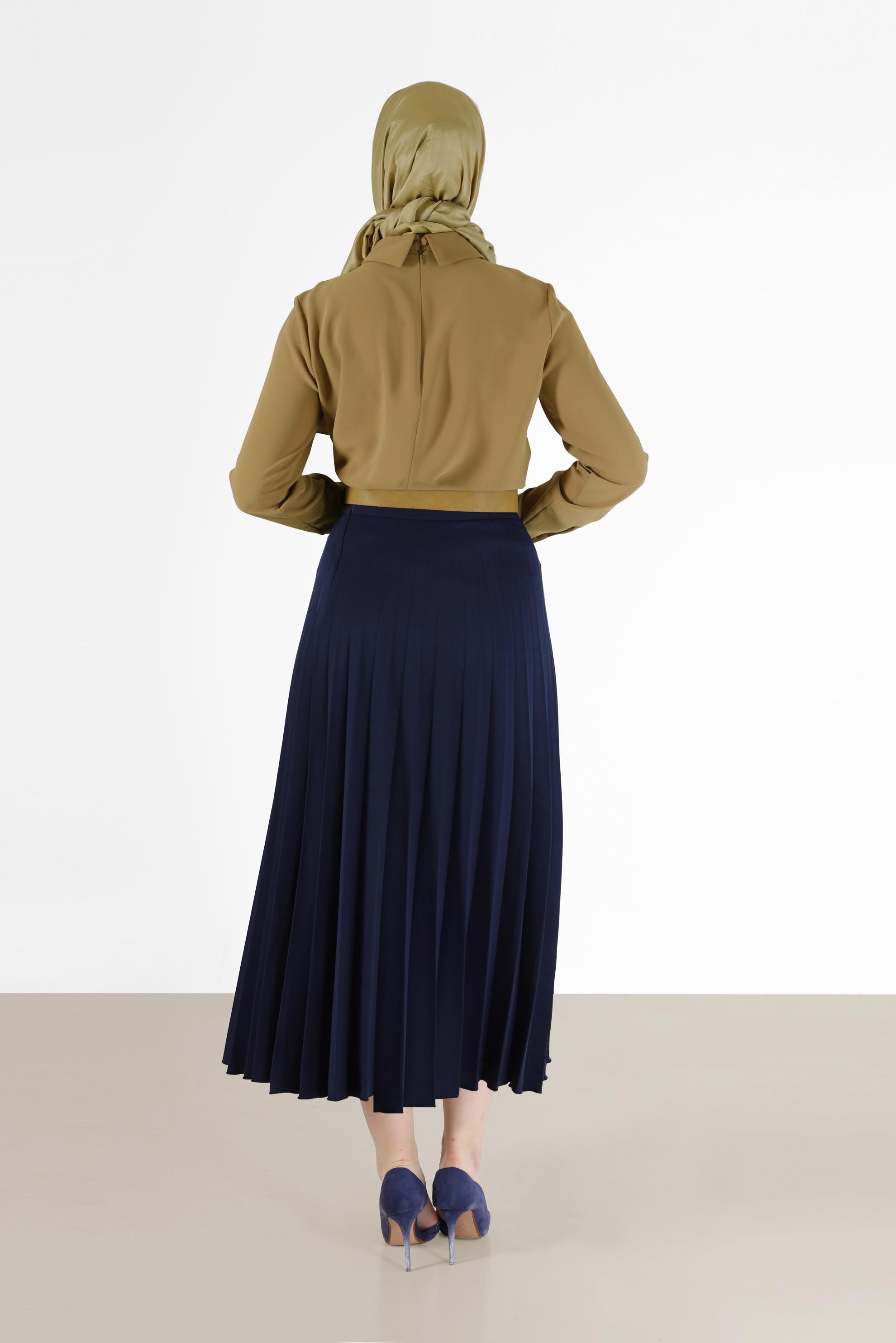 Vêtements hijab JAUNE BLOUSE ZIPPÉE DÉTAIL COUTURES 42284