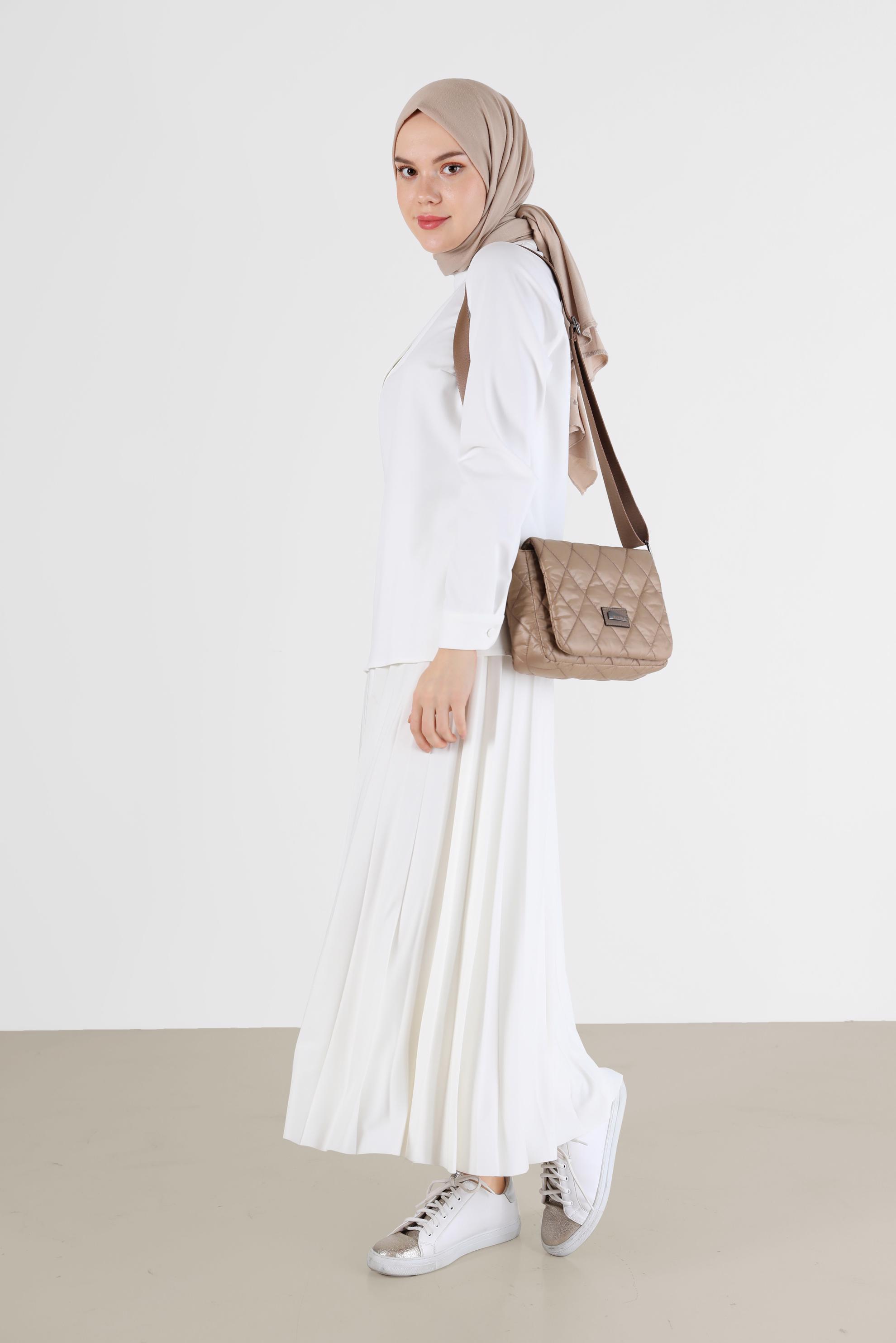 Vêtements hijab BLANC CHEMISIER DÉTAIL BOUTONS 42286