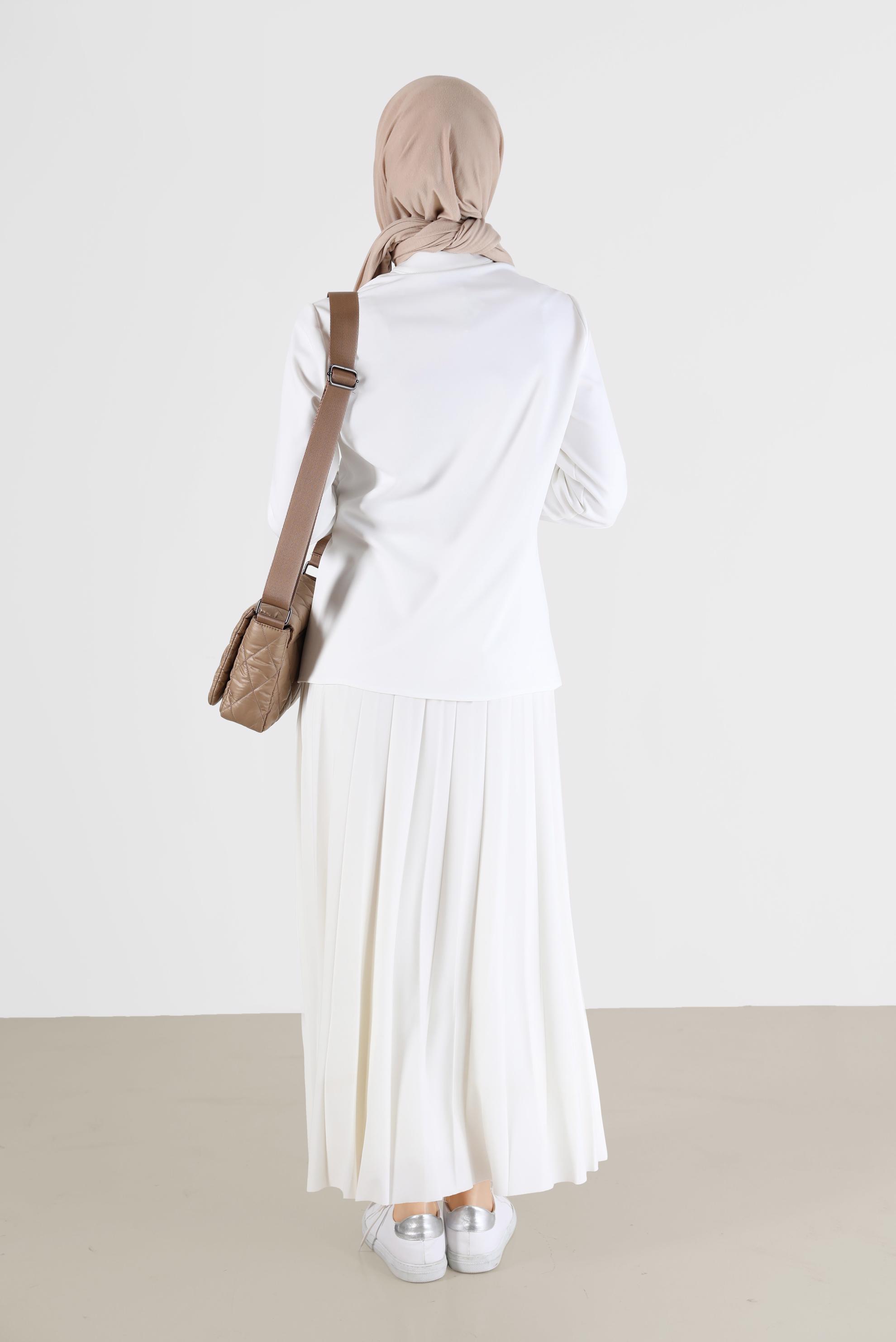 Vêtements hijab BLANC CHEMISIER DÉTAIL BOUTONS 42286