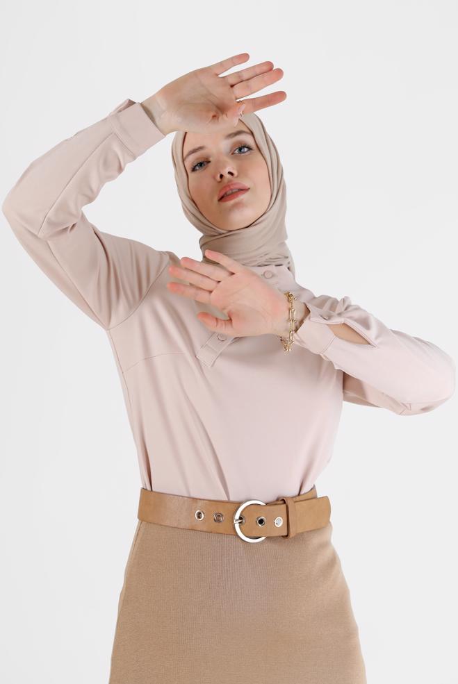 Vêtements hijab  CHEMISIER DÉTAIL BOUTONS 42286 - ALVİNA