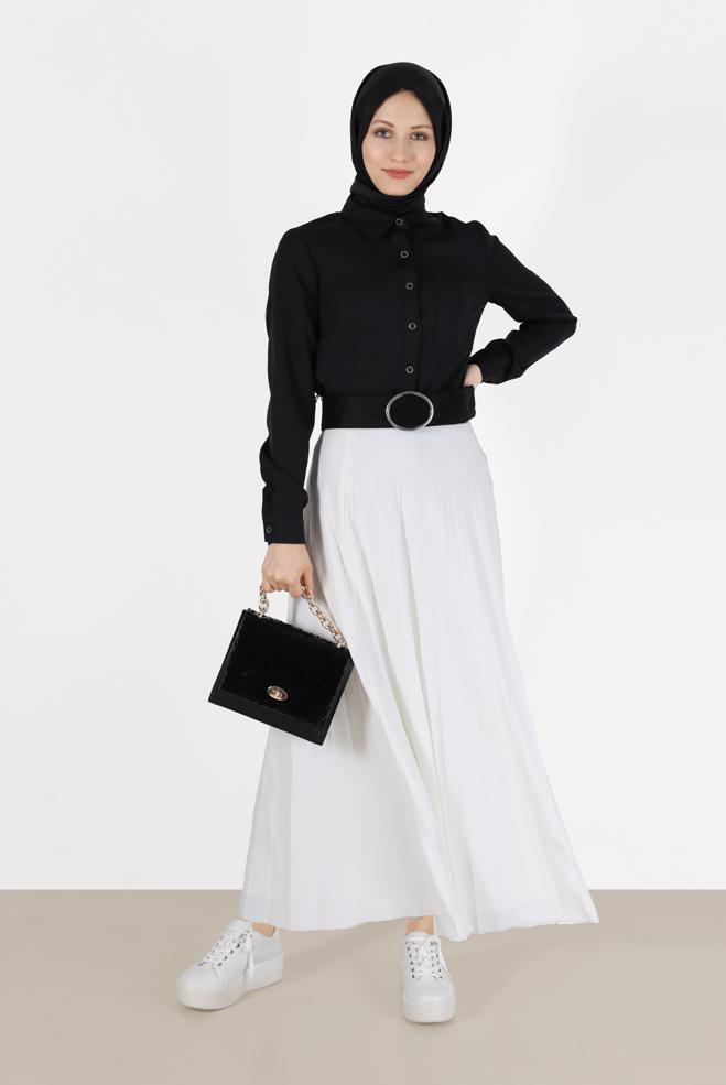 Hijab clothing  BUTTONED POCKET DETAIL BLOUSE 42301  - ALVİNA