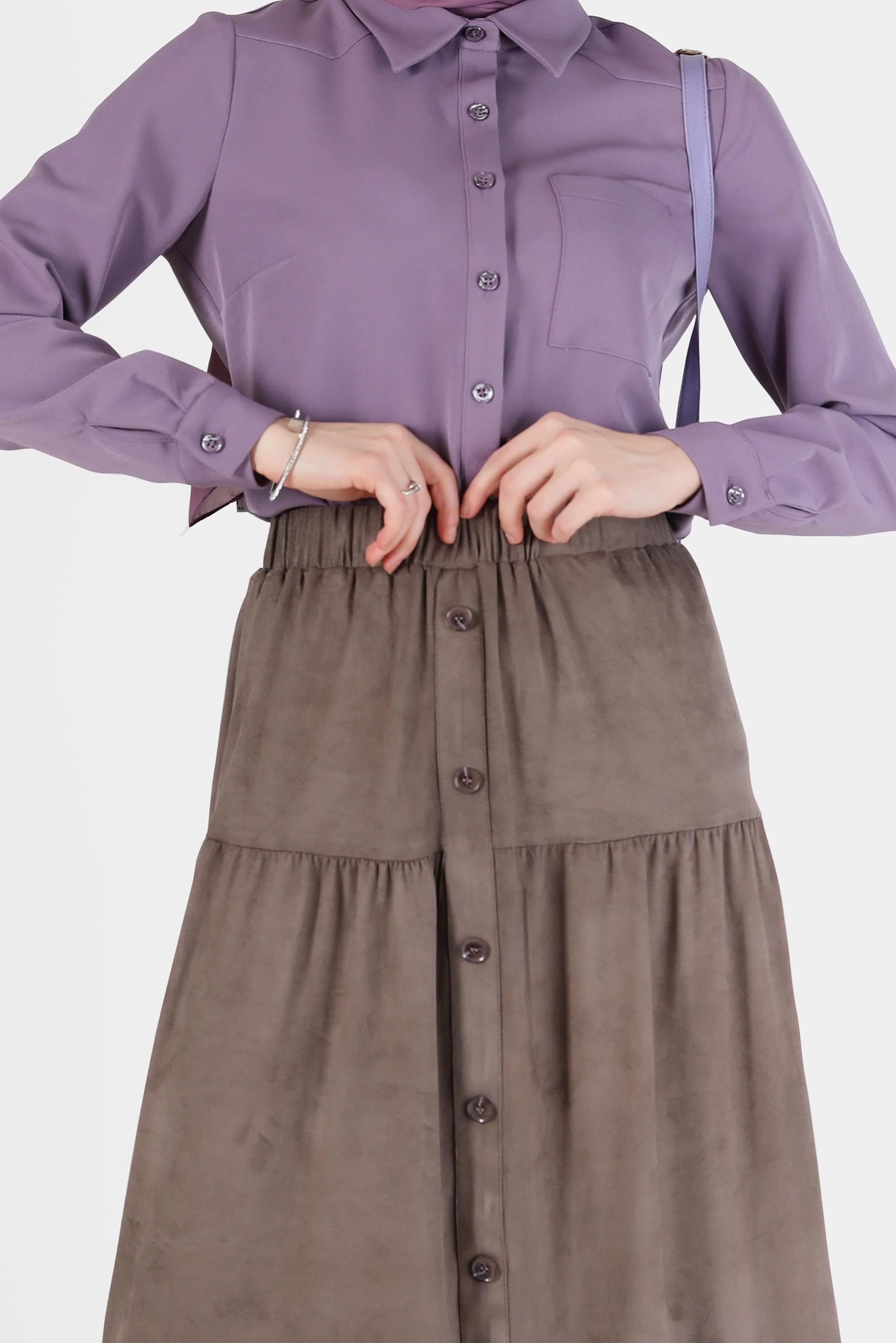 Vêtements hijab POURPRE BLOUSE À POCHES BOUTONNÉES 42301