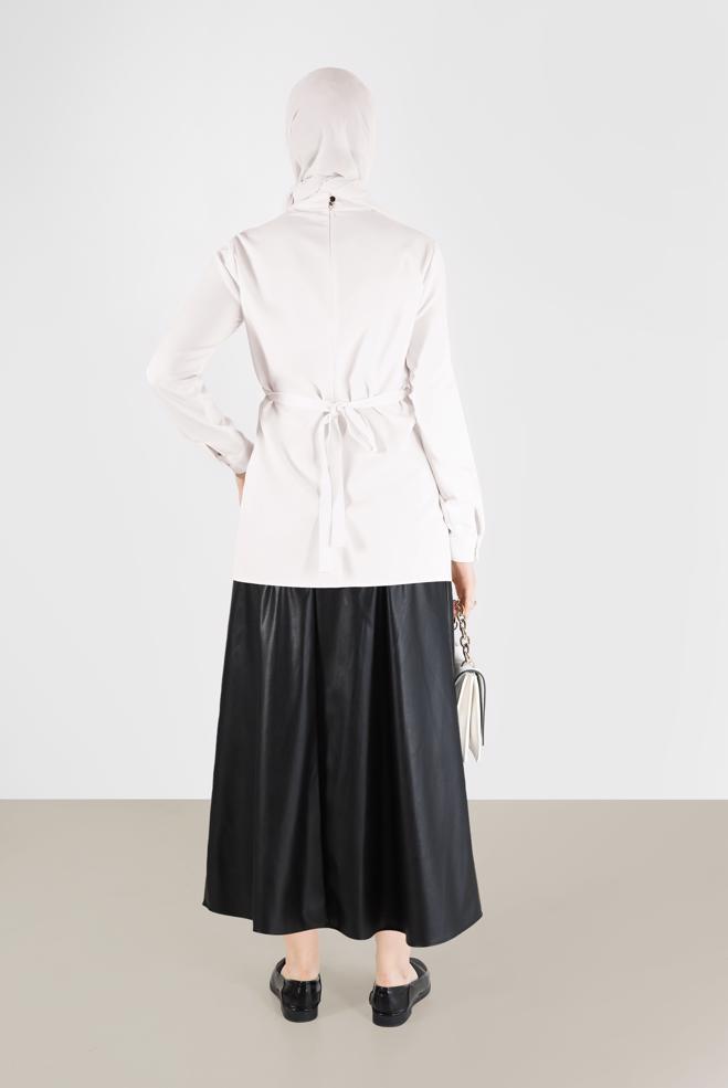 Hijab clothing WHITE EYELET DETAIL BLOUSE 42338  - ALVİNA
