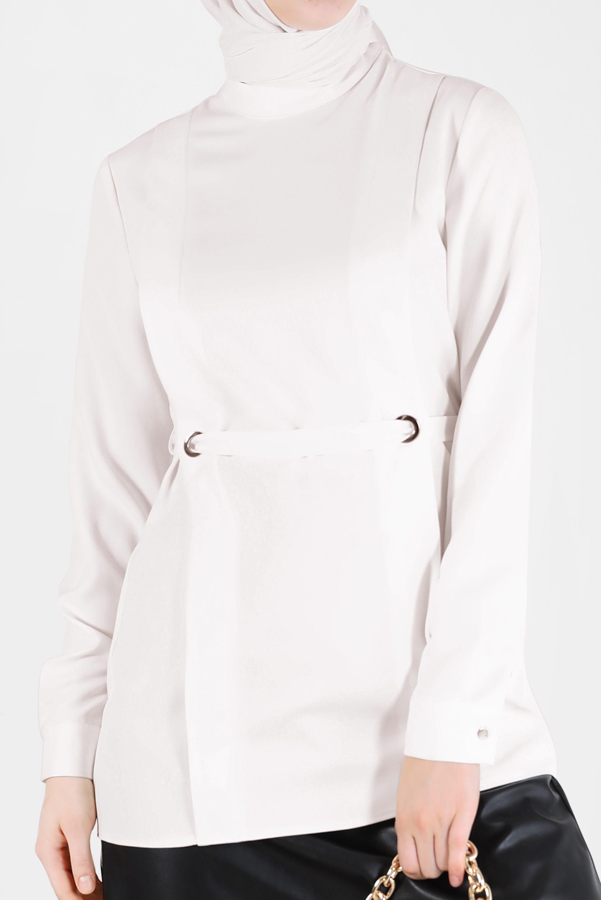 Vêtements hijab BLANC CHEMISIER À OEILLET 42338 