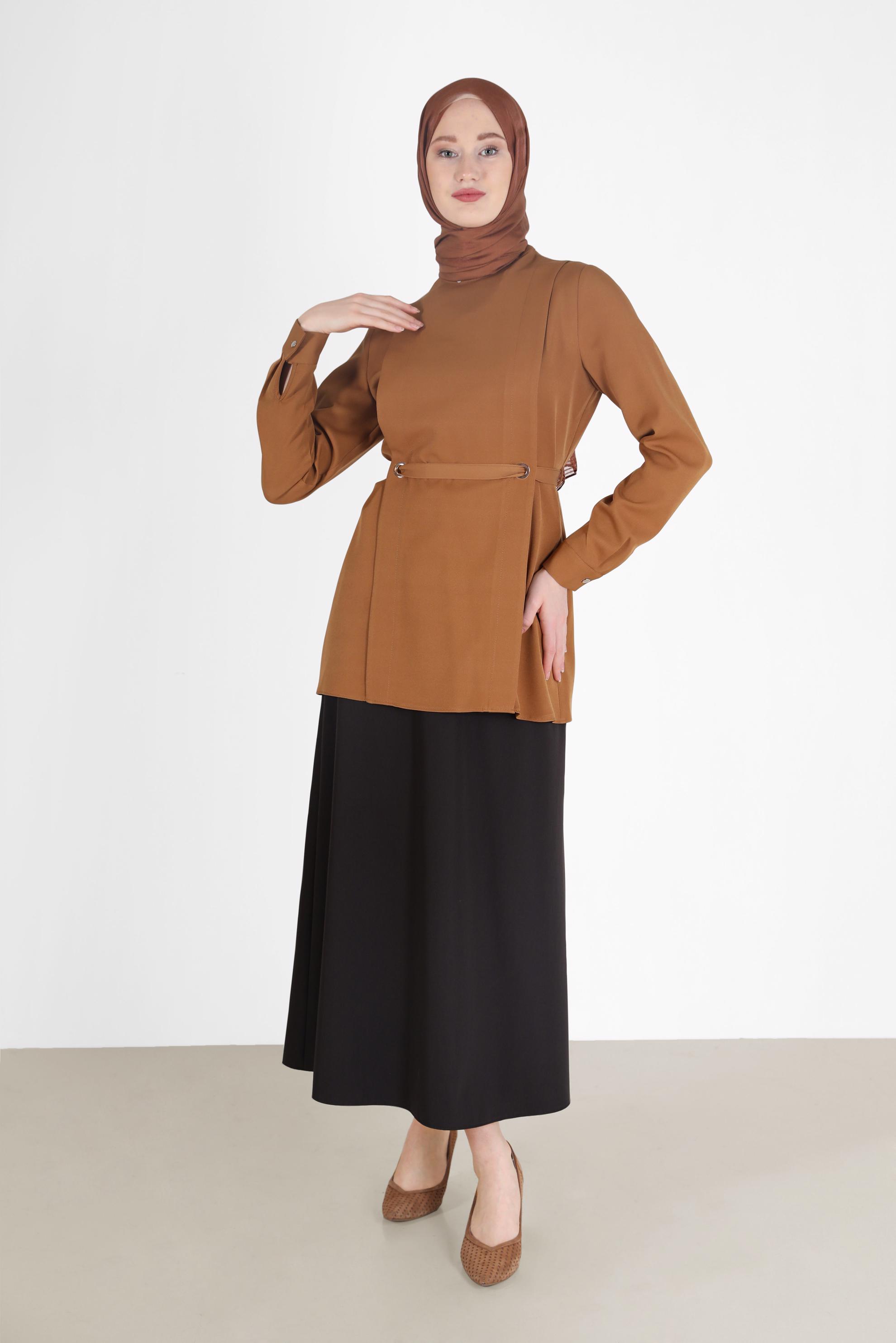 Hijab clothing YELLOW EYELET DETAIL BLOUSE 42338 