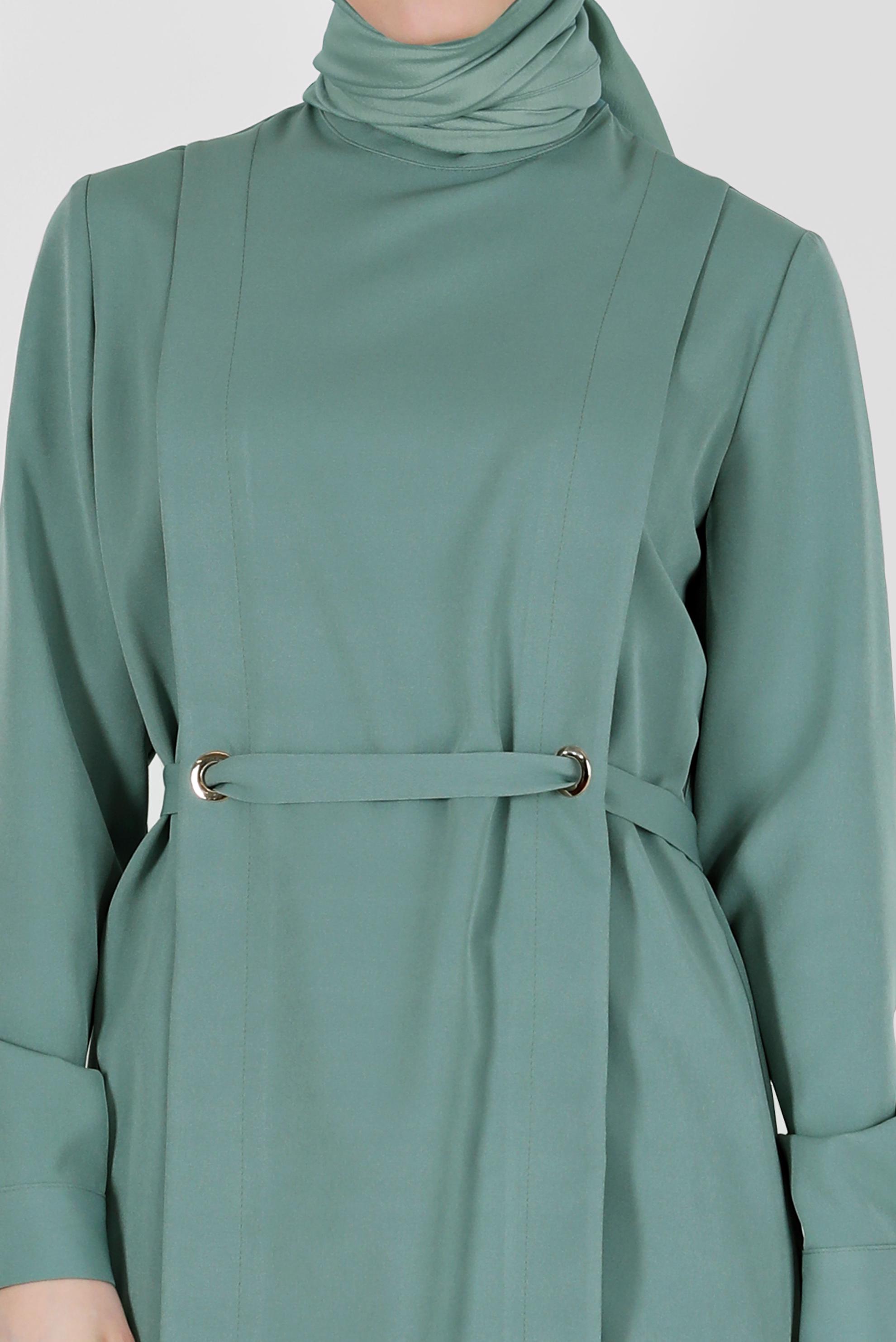 Vêtements hijab VERT CHEMISIER À OEILLET 42338 