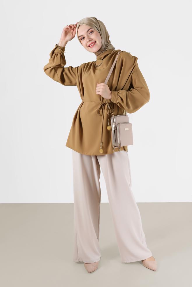 Vêtements hijab JAUNE CHEMISIER 42340 - ALVİNA