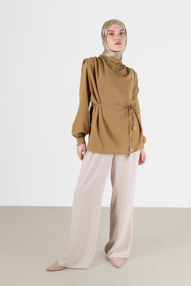 Vêtements hijab JAUNE CHEMISIER 42340 - ALVİNA