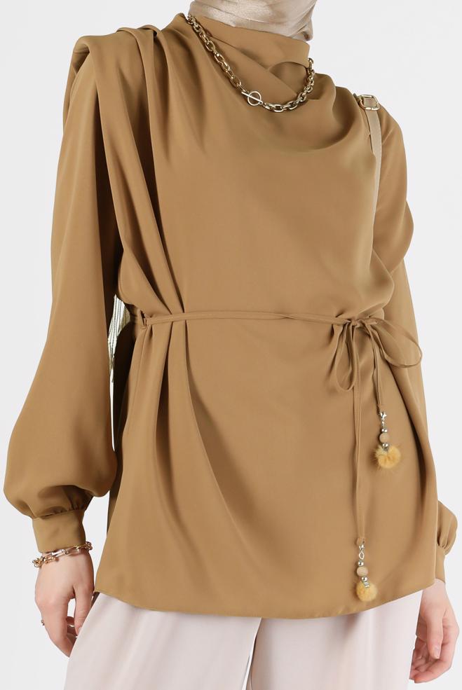 Vêtements hijab JAUNE CHEMISIER 42340 - ALVİNA