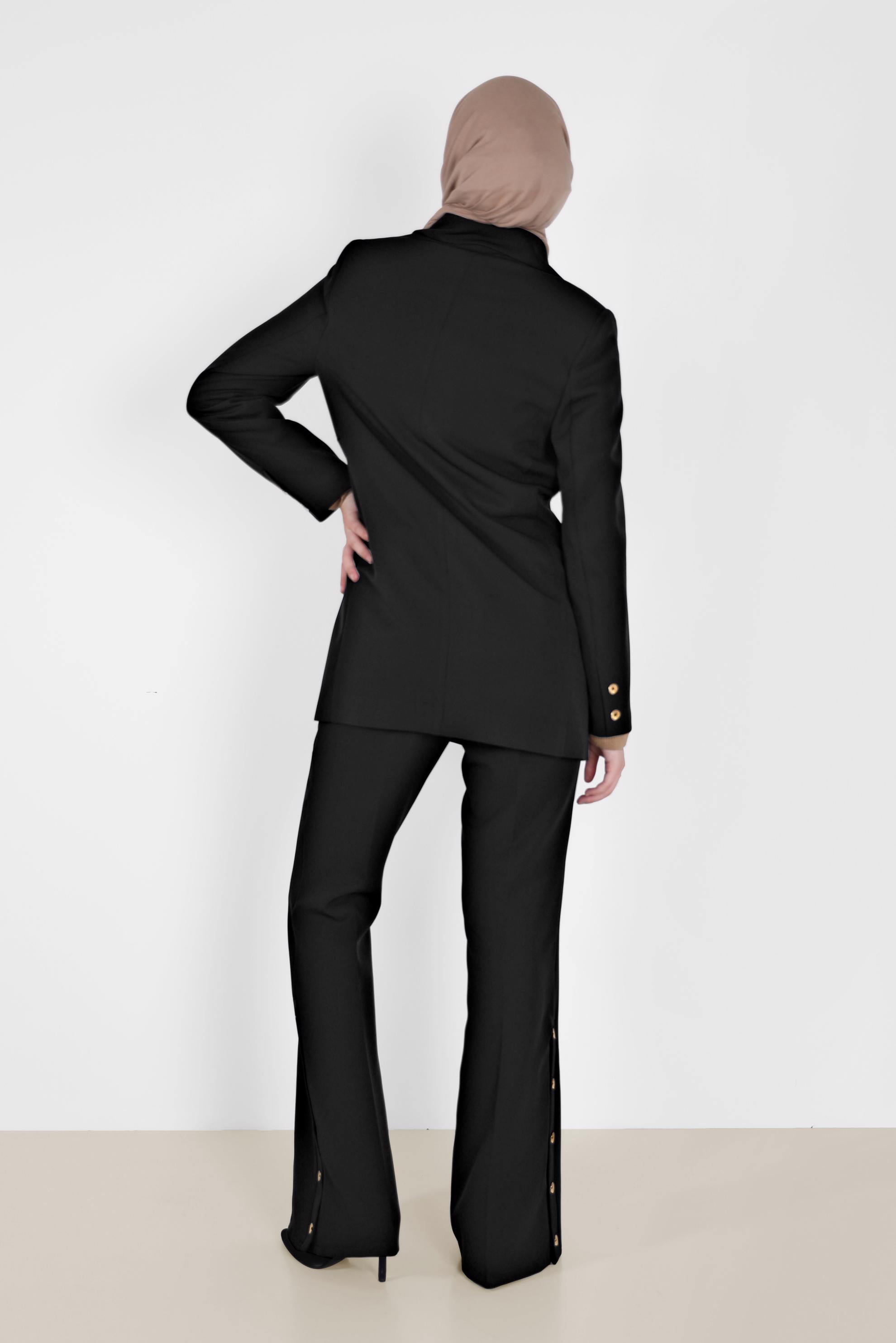 Hijab clothing BLACK DOUBLE BREASTED BLAZER 42210 