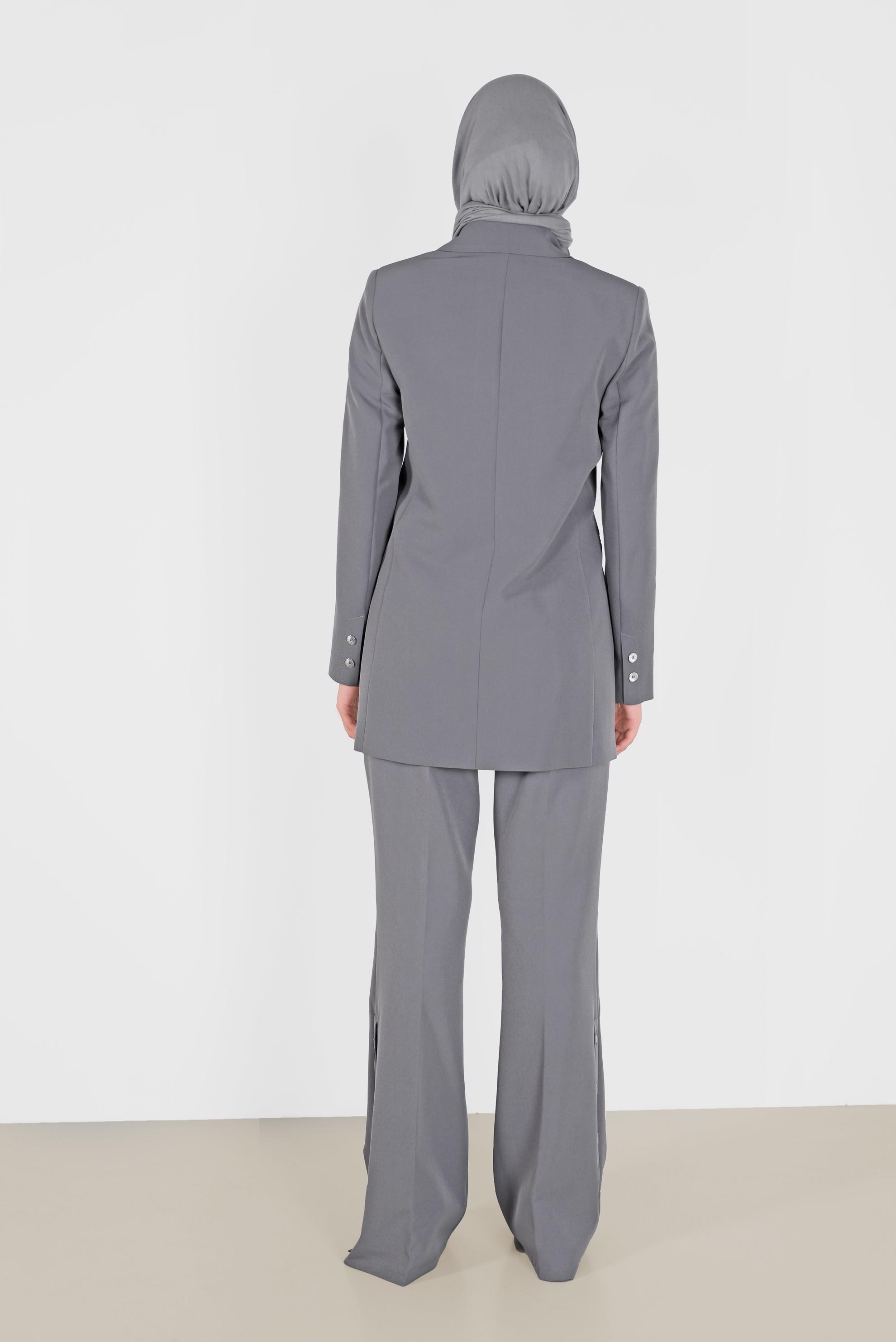 Tesettür giyim GRİ KRUVAZE YAKA BLAZER CEKET 42210 